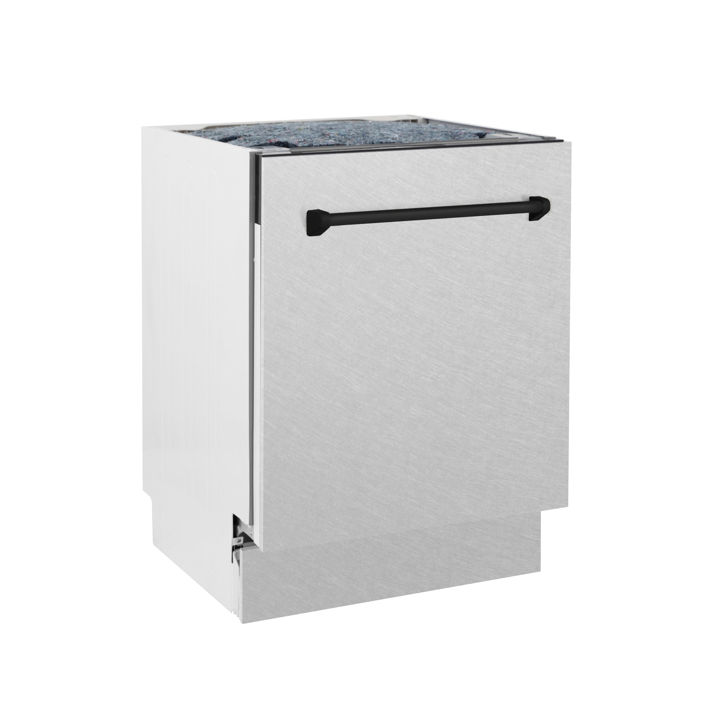ZLINE Autograph Edition 24" 3rd Rack Top Control Tall Tub Dishwasher in Fingerprint Resistant Stainless Steel with Handle, 51dBa (DWVZ-SN-24-MB)