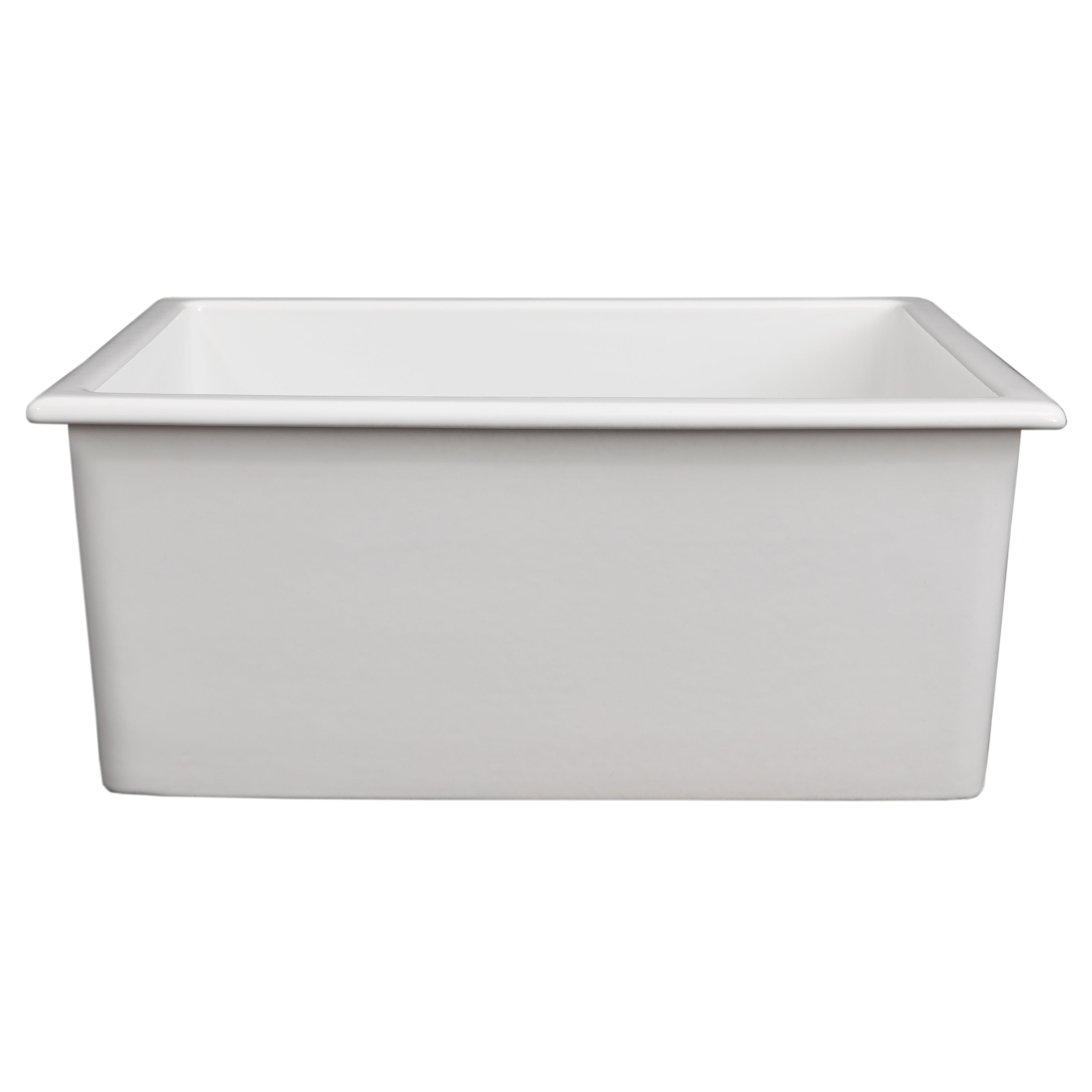 ZLINE 24" Rome Dual Mount Single Bowl Fireclay Kitchen Sink with Bottom Grid in White Gloss (FRC5123-WH-24)
