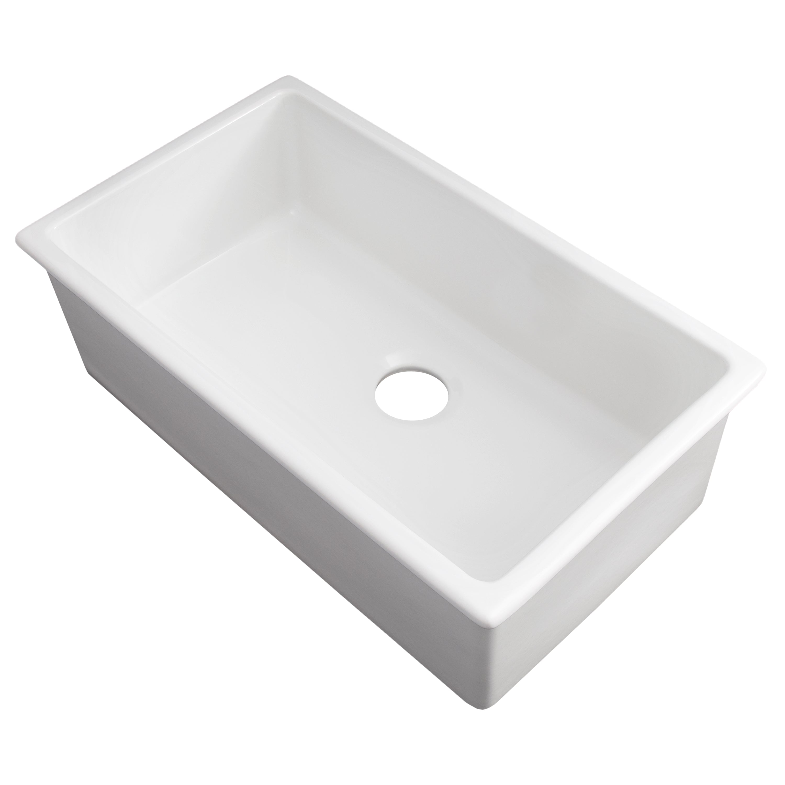 ZLINE 30" Rome Dual Mount Single Bowl Fireclay Kitchen Sink with Bottom Grid in White Gloss (FRC5124-WH-30)