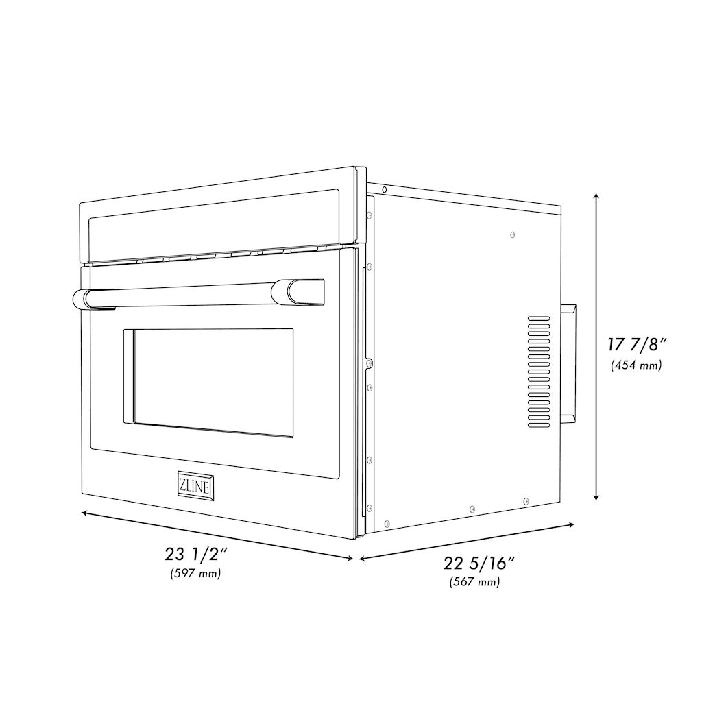 ZLINE 24" 1.6 cu ft. Built-in Convection Microwave Oven in Black Stainless Steel with Speed and Sensor Cooking