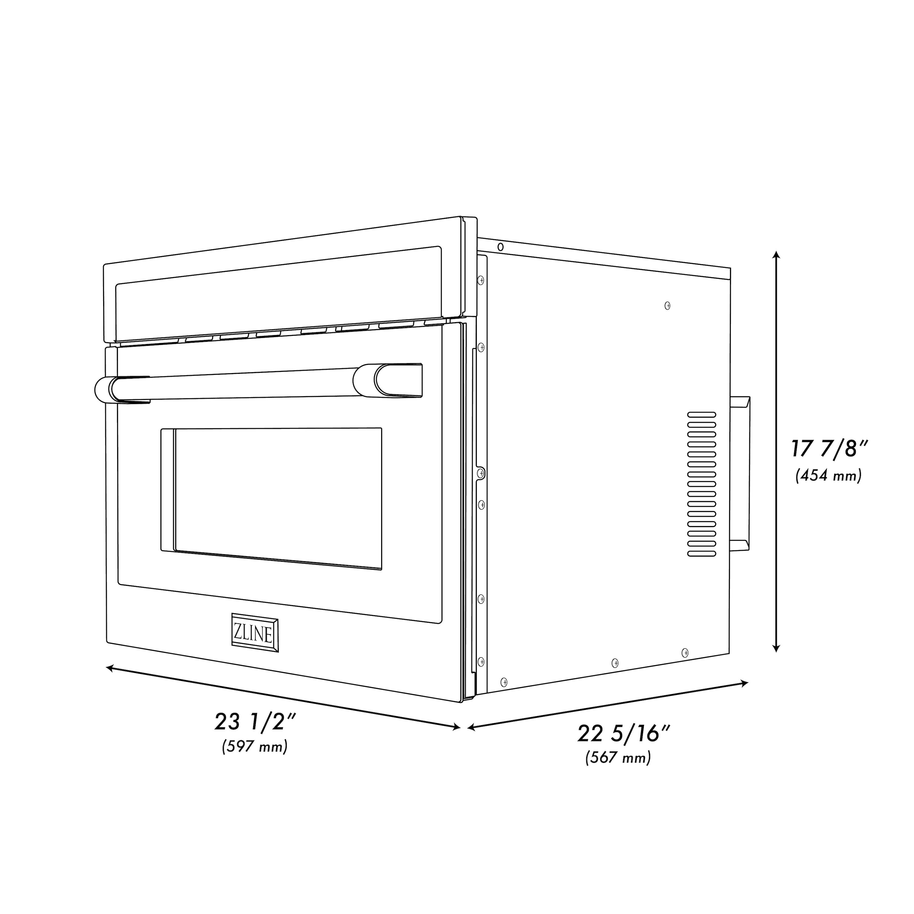 ZLINE 24" 1.6 cu ft. Built-in Convection Microwave Oven in Black Stainless Steel with Speed and Sensor Cooking