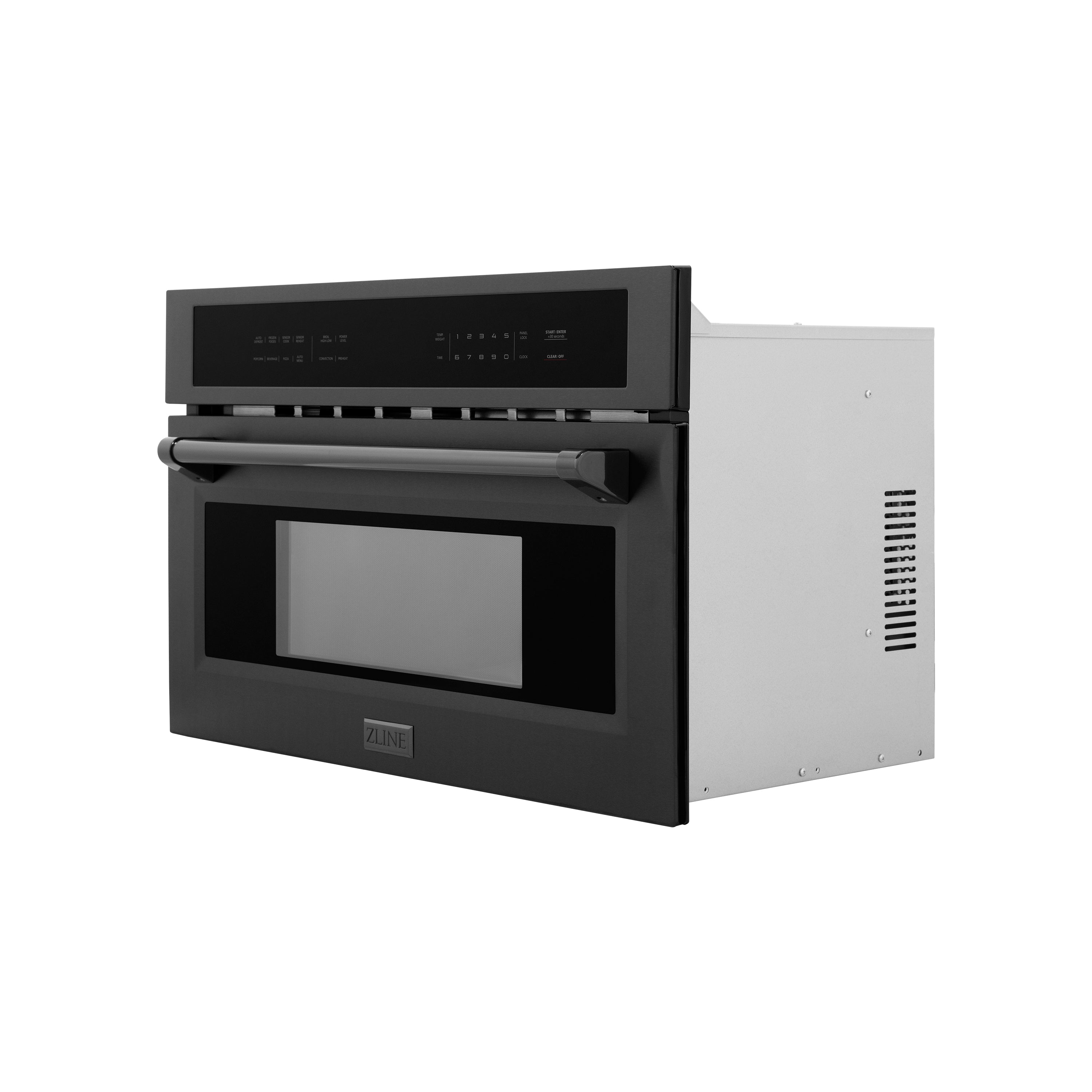 ZLINE 30” 1.6 cu ft. Built-in Convection Microwave Oven in Black Stainless Steel with Speed and Sensor Cooking