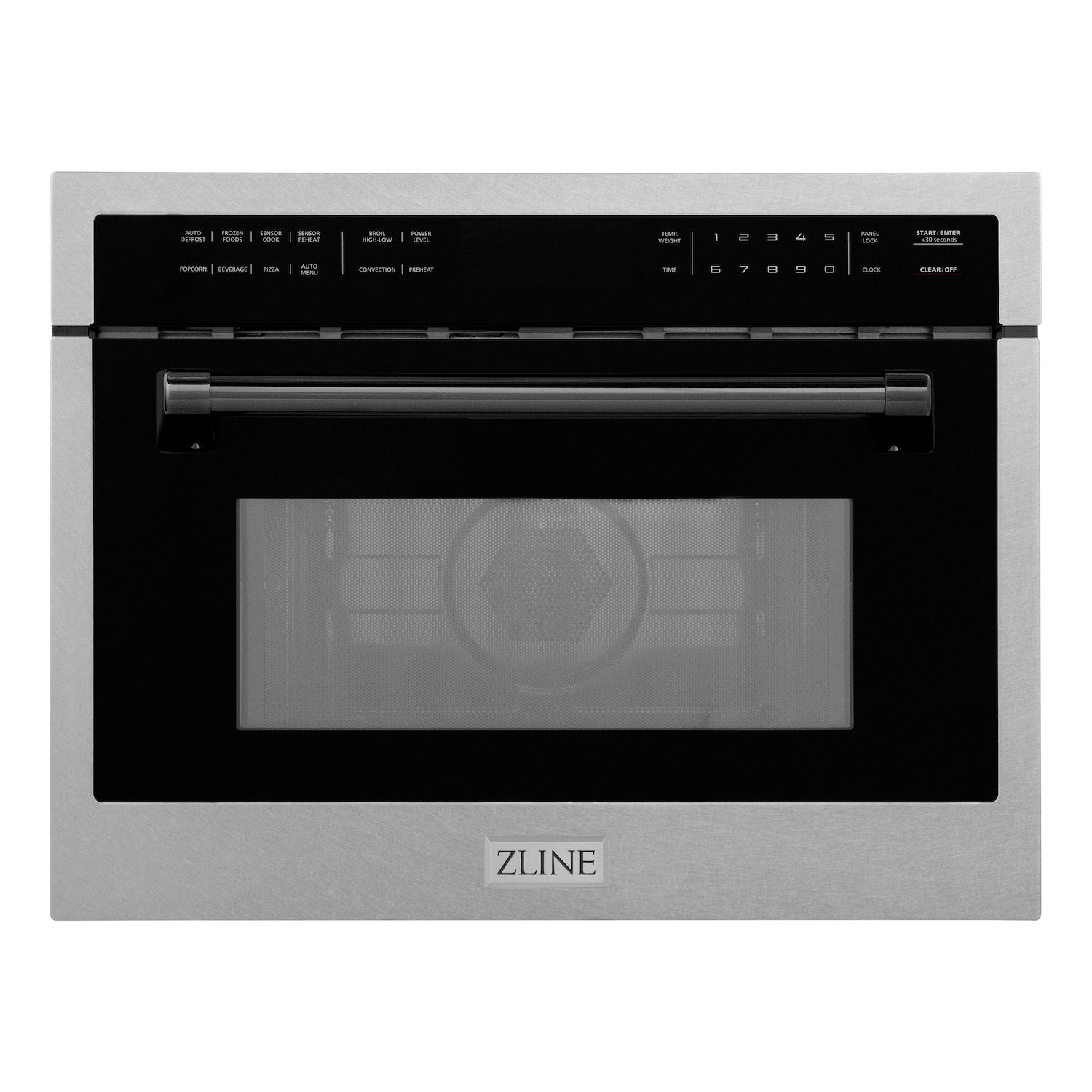 ZLINE Autograph Edition 24" 1.6 cu ft. Built-in Convection Microwave Oven in Fingerprint Resistant Stainless Steel with Matte Black Accents (MWOZ-24-SS-MB)
