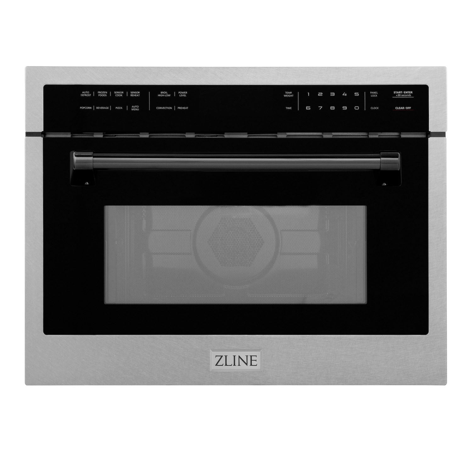 ZLINE Autograph Edition 24" 1.6 cu ft. Built-in Convection Microwave Oven in Fingerprint Resistant Stainless Steel with Matte Black Accents (MWOZ-24-SS-MB)