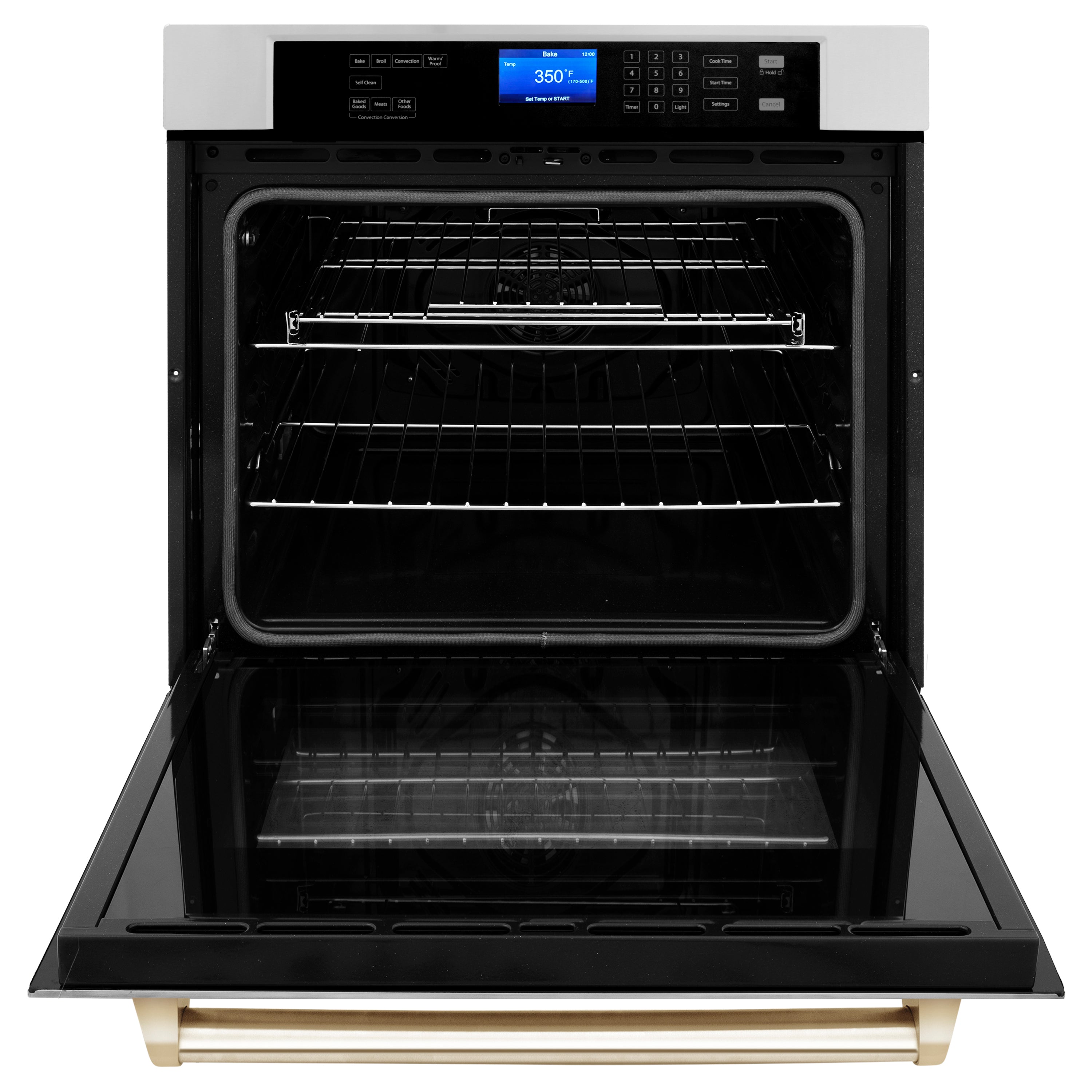 ZLINE 30" Autograph Edition Single Wall Oven with Self Clean and True Convection in Stainless Steel and Polished Gold (AWSZ-30-G)