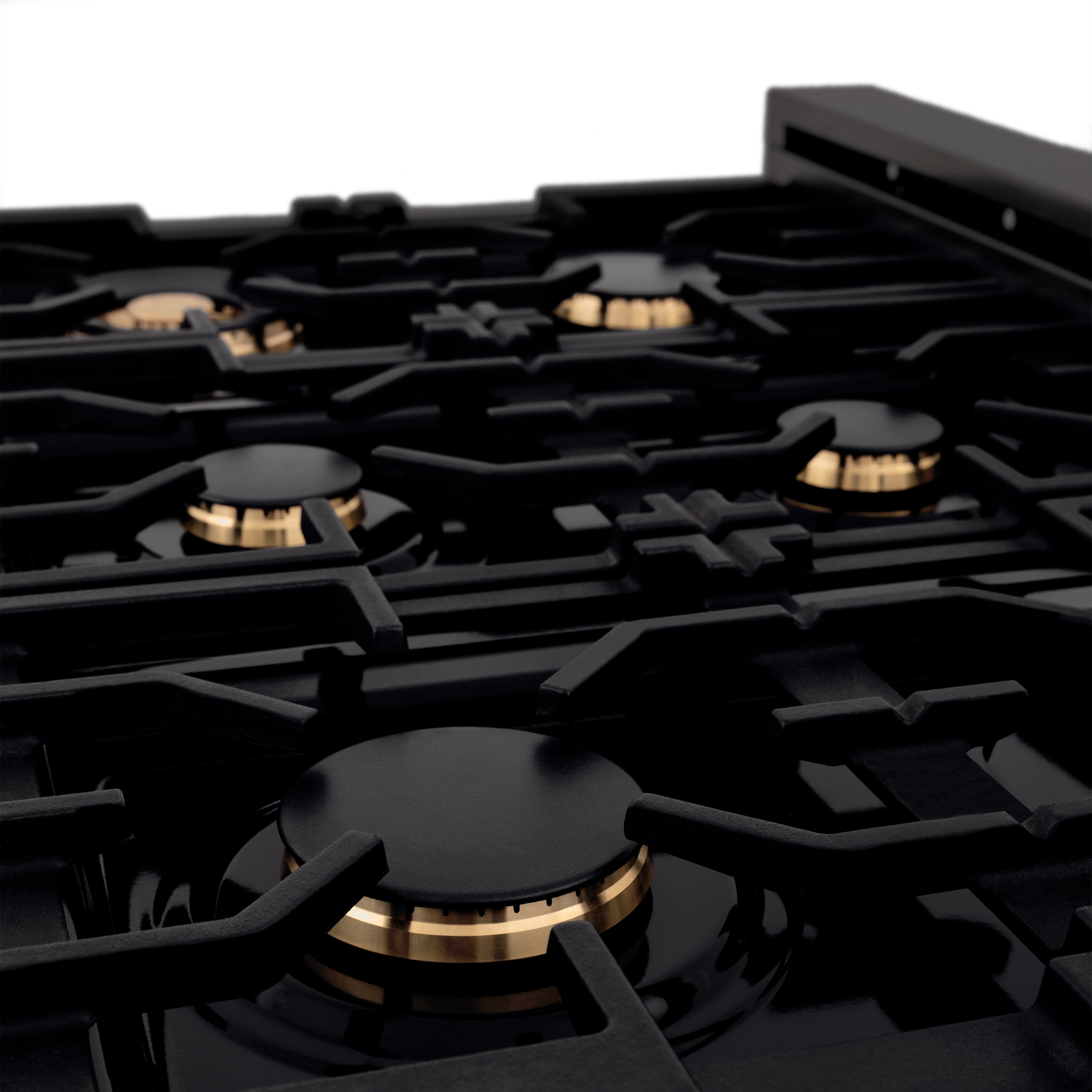ZLINE 36" Porcelain Gas Stovetop in Black Stainless Steel with 6 Gas Brass Burners (RTB-BR-36)