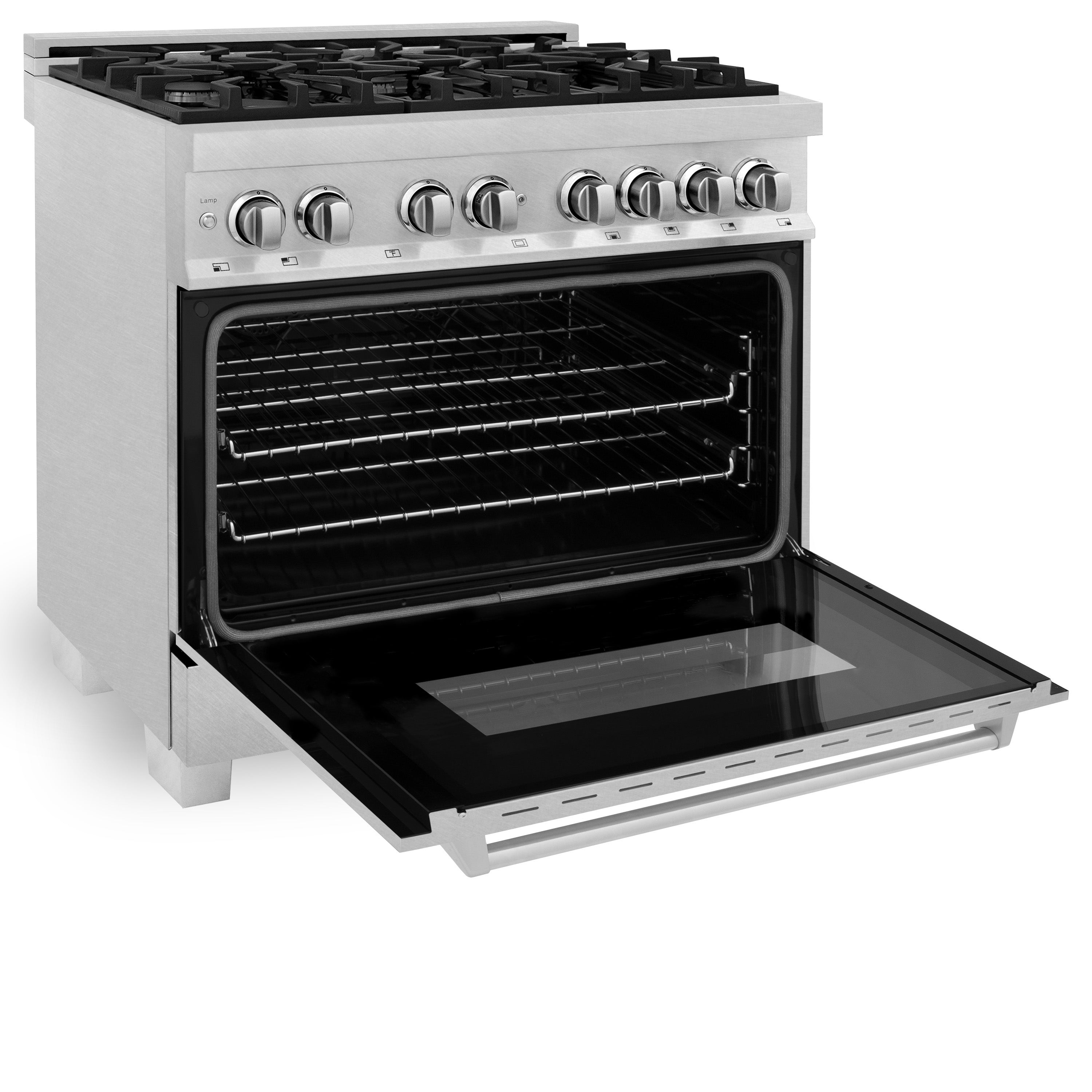 ZLINE 36" 4.6 cu. ft. Dual Fuel Range with Gas Stove and Electric Oven in in Fingerprint Resistant Stainless Steel (RAS-SN-36)