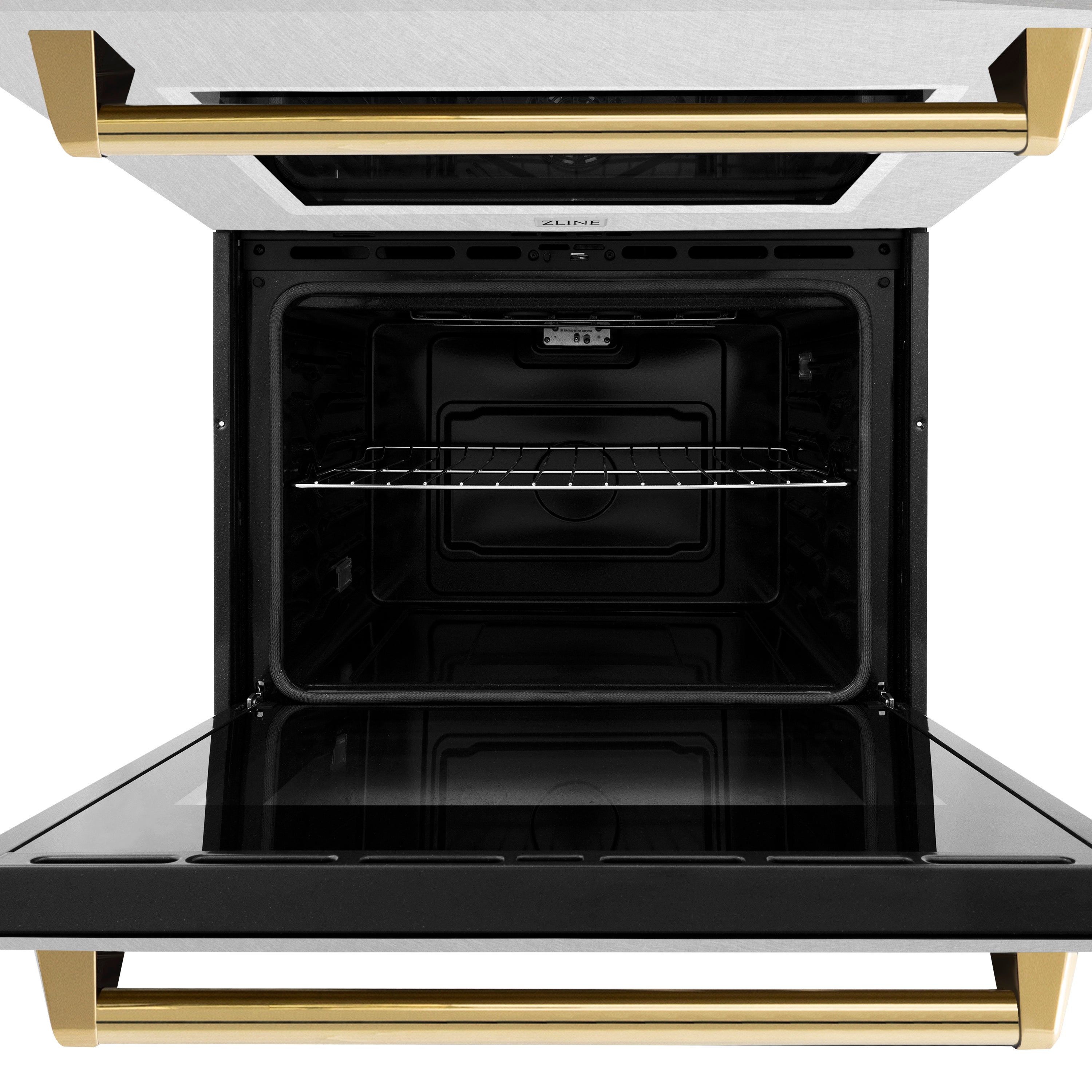 ZLINE 30" Autograph Edition Double Wall Oven with Self Clean and True Convection in Fingerprint Resistant Stainless Steel and Polished Gold (AWDSZ-30-G)