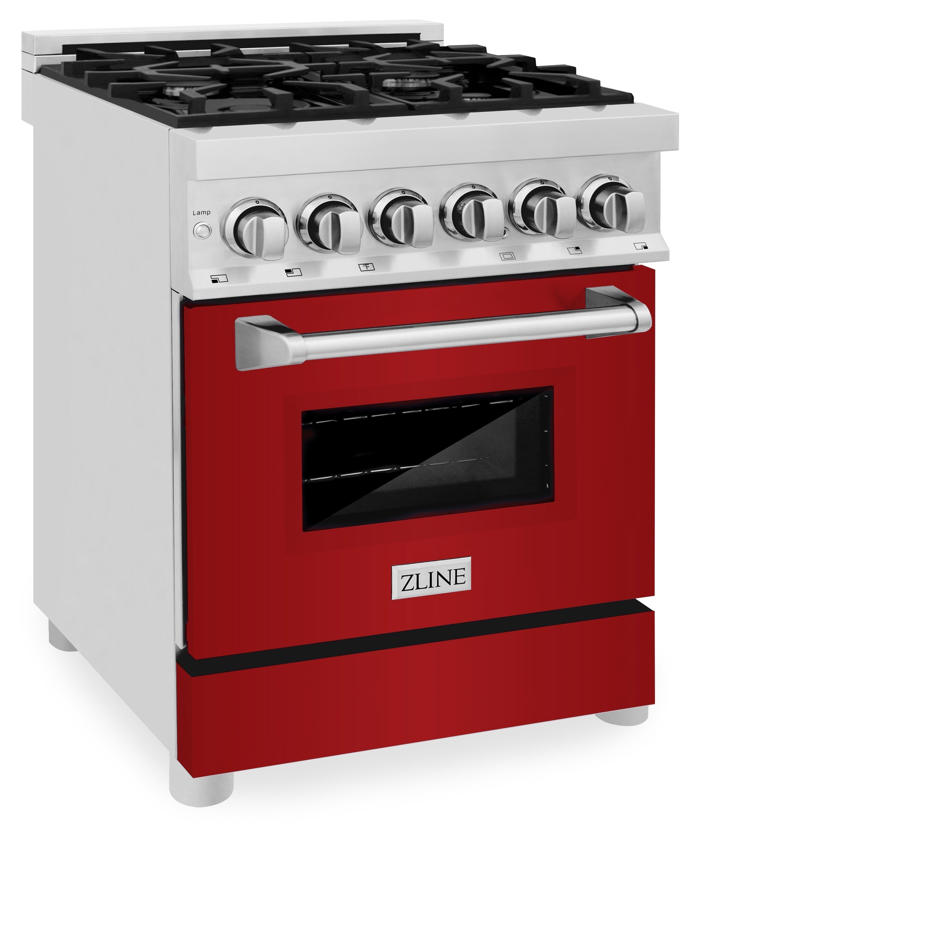 ZLINE 24" 2.8 cu. ft. Range with Gas Stove and Gas Oven in Stainless Steel and Red Gloss Door (RG-RG-24)