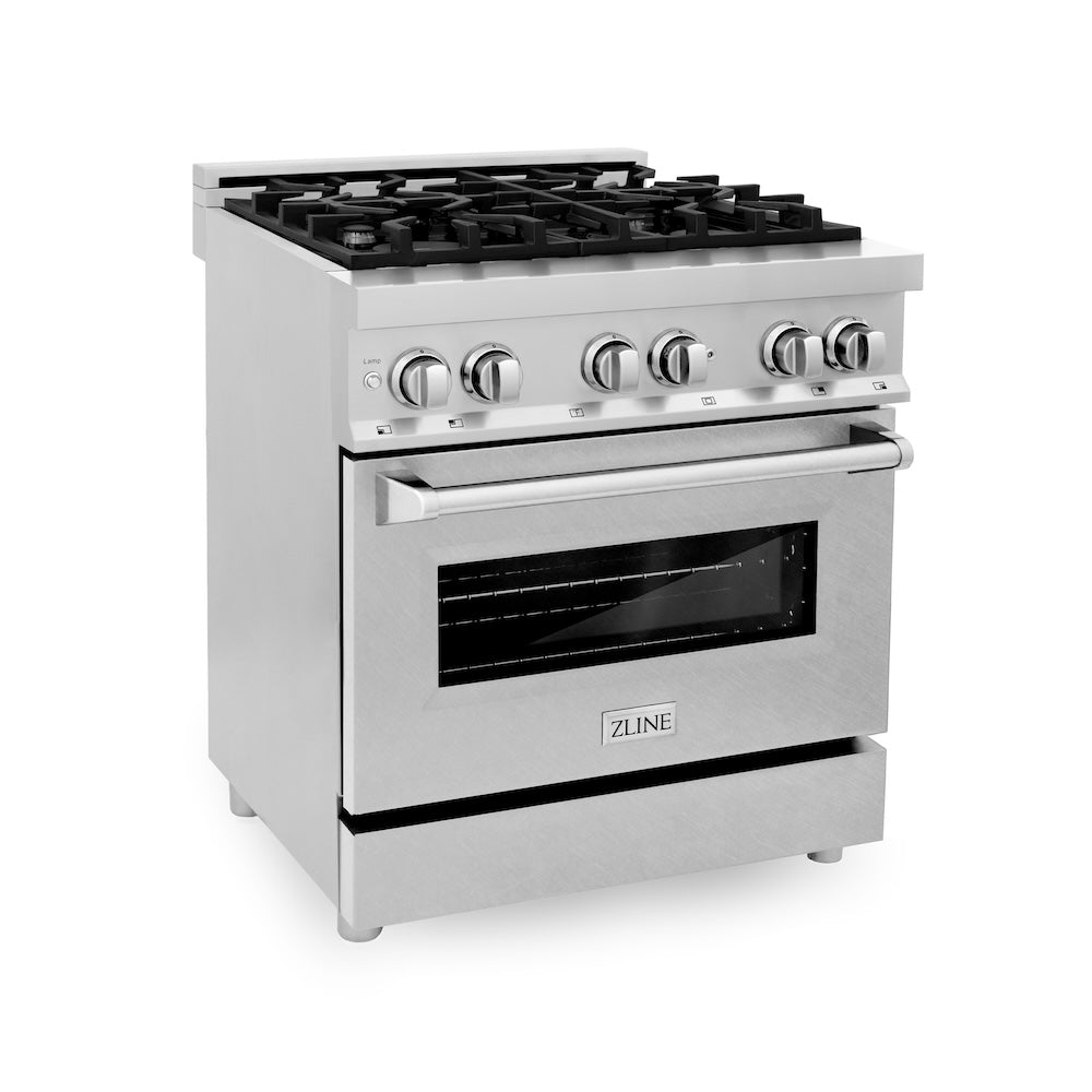 ZLINE 30" 4.0 cu. ft. Dual Fuel Range with Gas Stove and Electric Oven in Fingerprint Resistant Stainless Steel (RA-SN-30)
