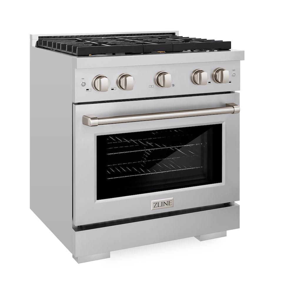 ZLINE 30 In. Freestanding Gas Range in Stainless Steel with Brass Burners (SGR-BR-30)