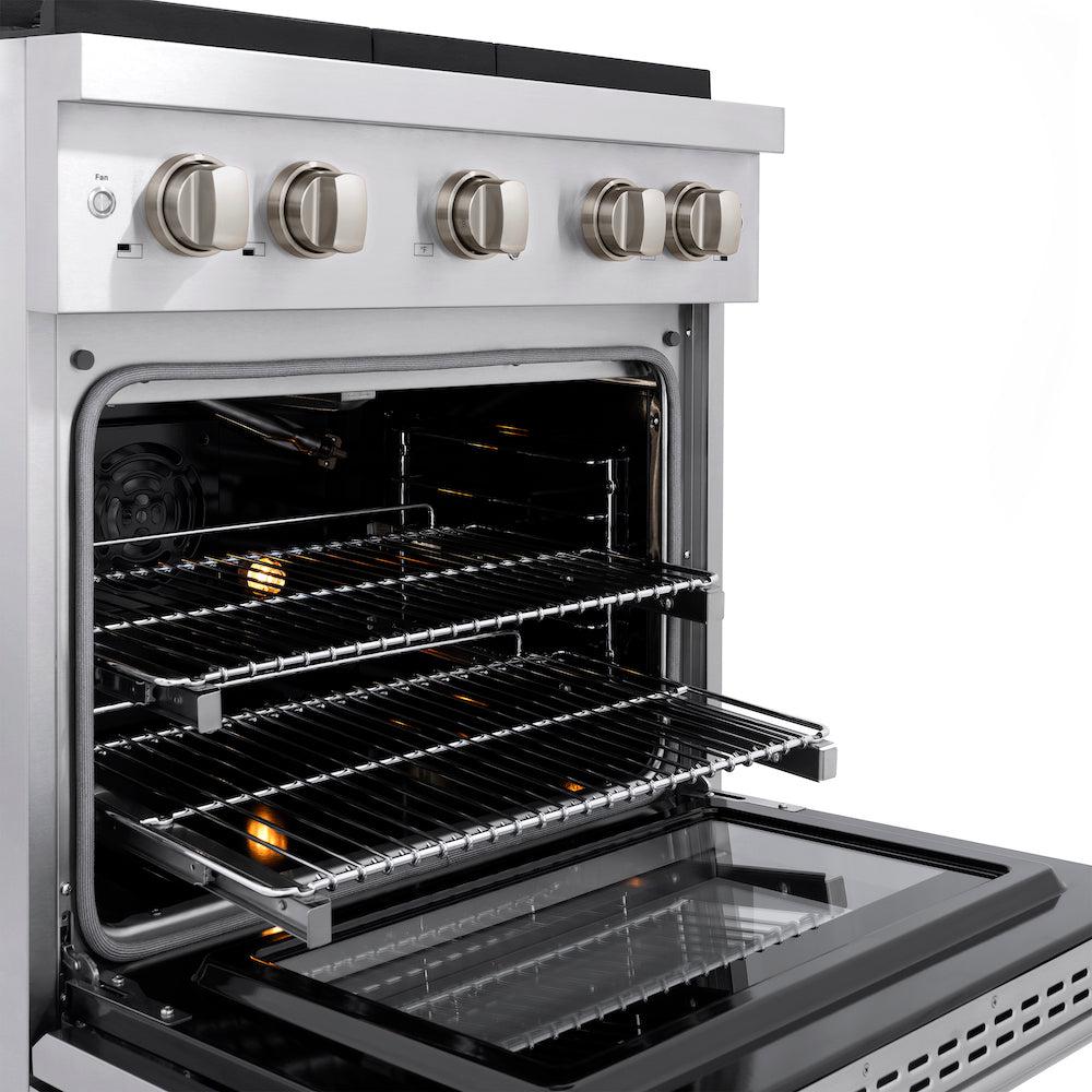 ZLINE 30 In. Freestanding Gas Range in Stainless Steel with Brass Burners (SGR-BR-30)