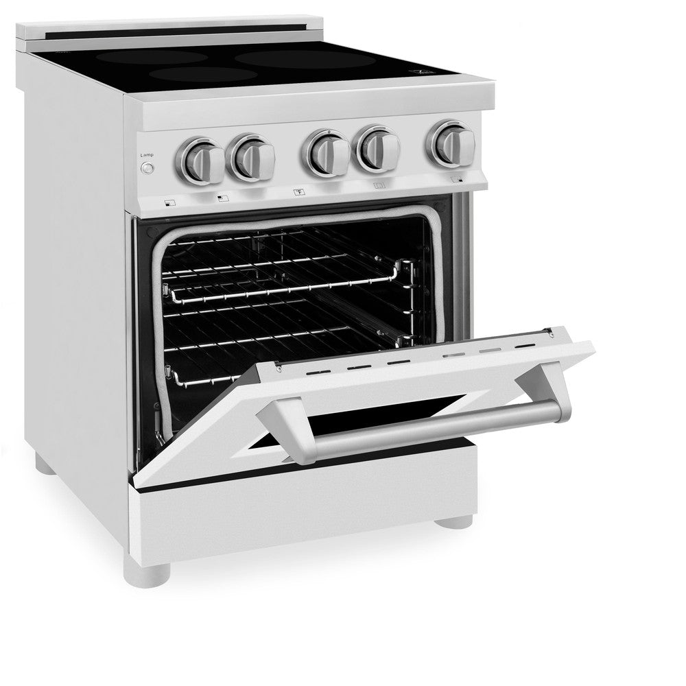 ZLINE 24" 2.8 cu. ft. Induction Range with a 4 Element Stove and Electric Oven in White Matte (RAIND-WM-24)