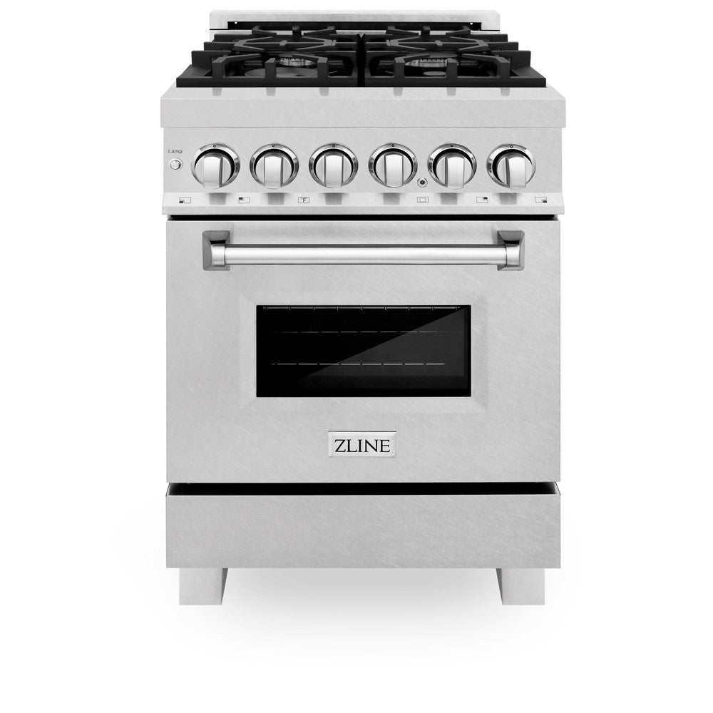 ZLINE 24" 2.8 cu. ft. Dual Fuel Range with Gas Stove and Electric Oven in Fingerprint Resistant Stainless Steel (RAS-SN-24)