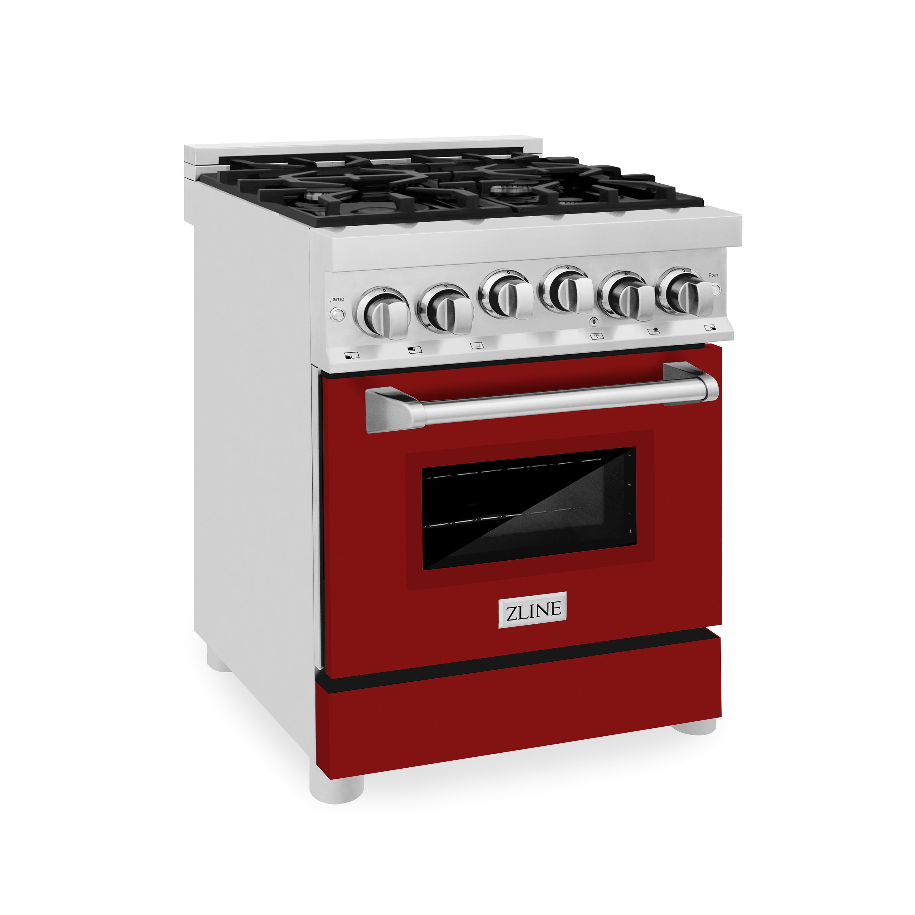 ZLINE 24" 2.8 cu. ft. Range with Gas Stove and Gas Oven in Stainless Steel and Red Matte Door (RG-RM-24)