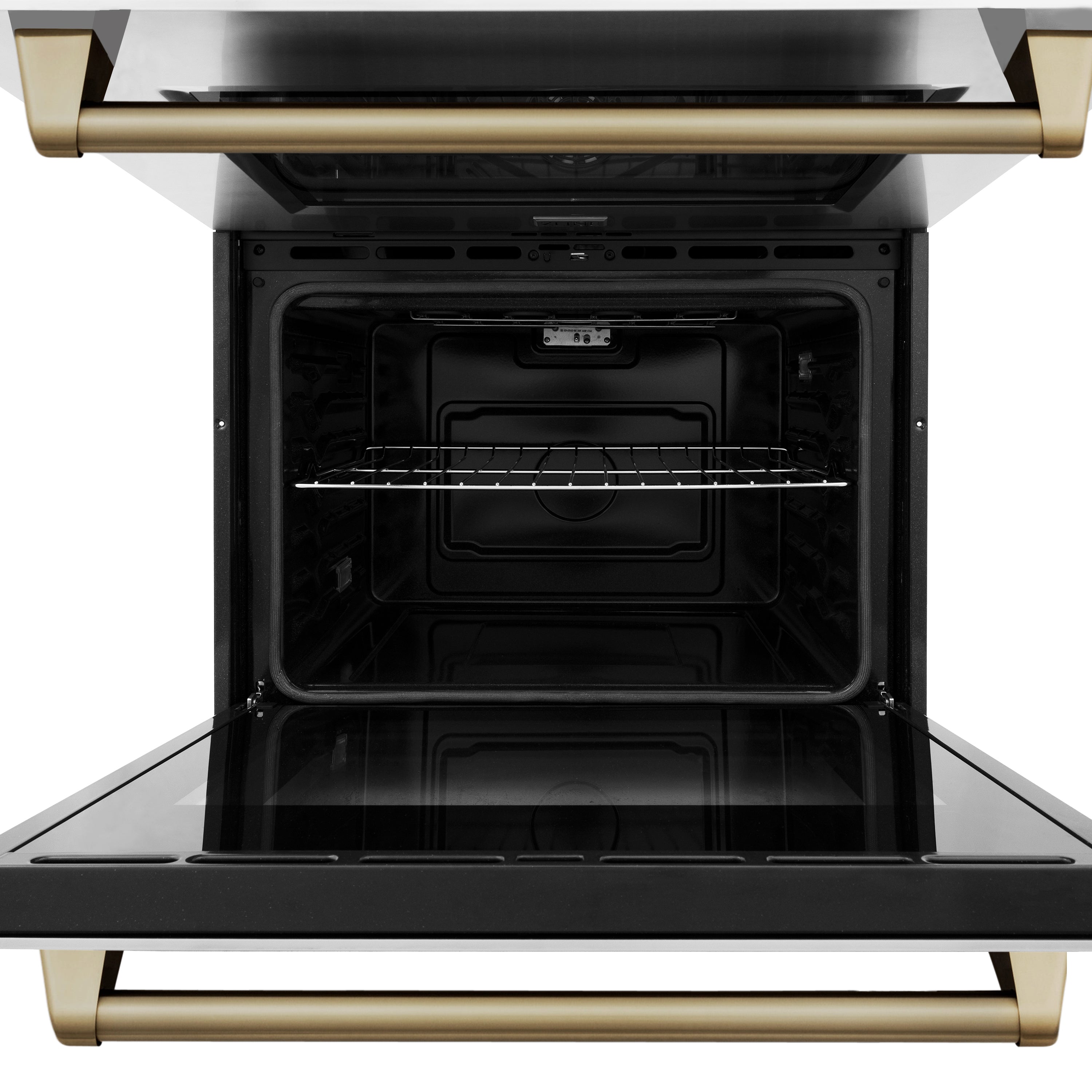 ZLINE 30" Autograph Edition Double Wall Oven with Self Clean and True Convection in Stainless Steel and Champagne Bronze (AWDZ-30-CB)