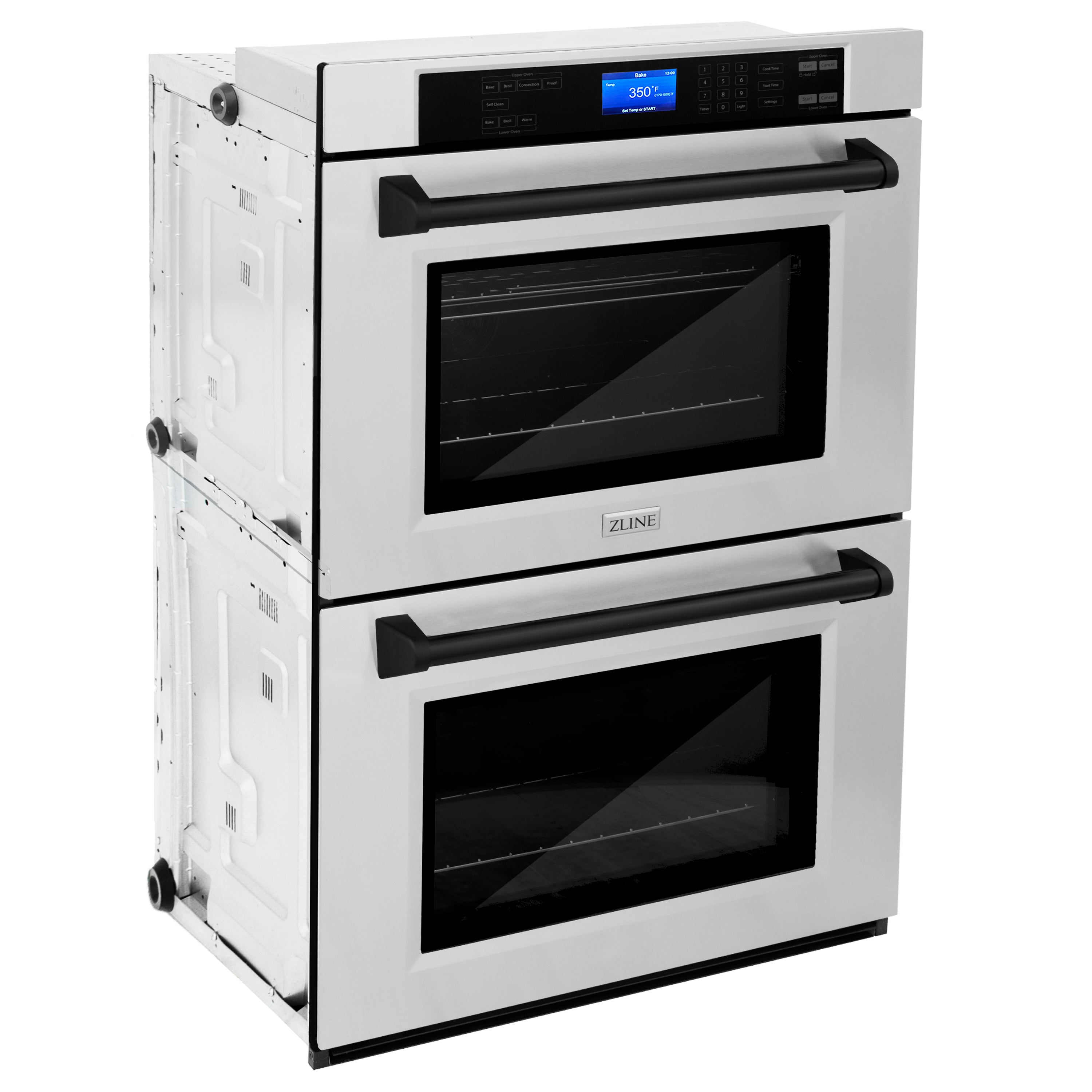 ZLINE 30" Autograph Edition Double Wall Oven with Self Clean and True Convection in Stainless Steel and Matte Black (AWDZ-30-MB)