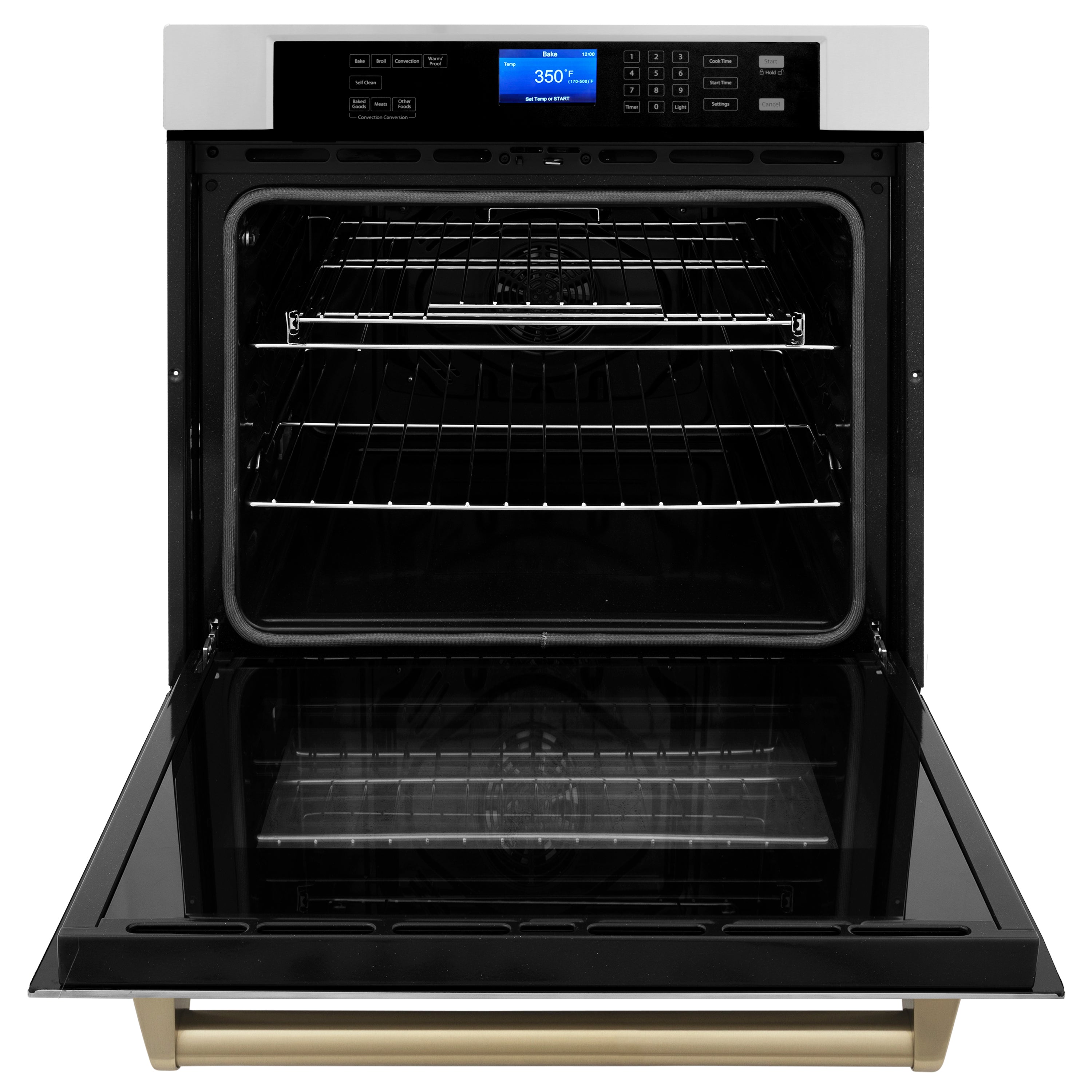 ZLINE 30" Autograph Edition Single Wall Oven with Self Clean and True Convection in Stainless Steel and Champagne Bronze (AWSZ-30-CB)