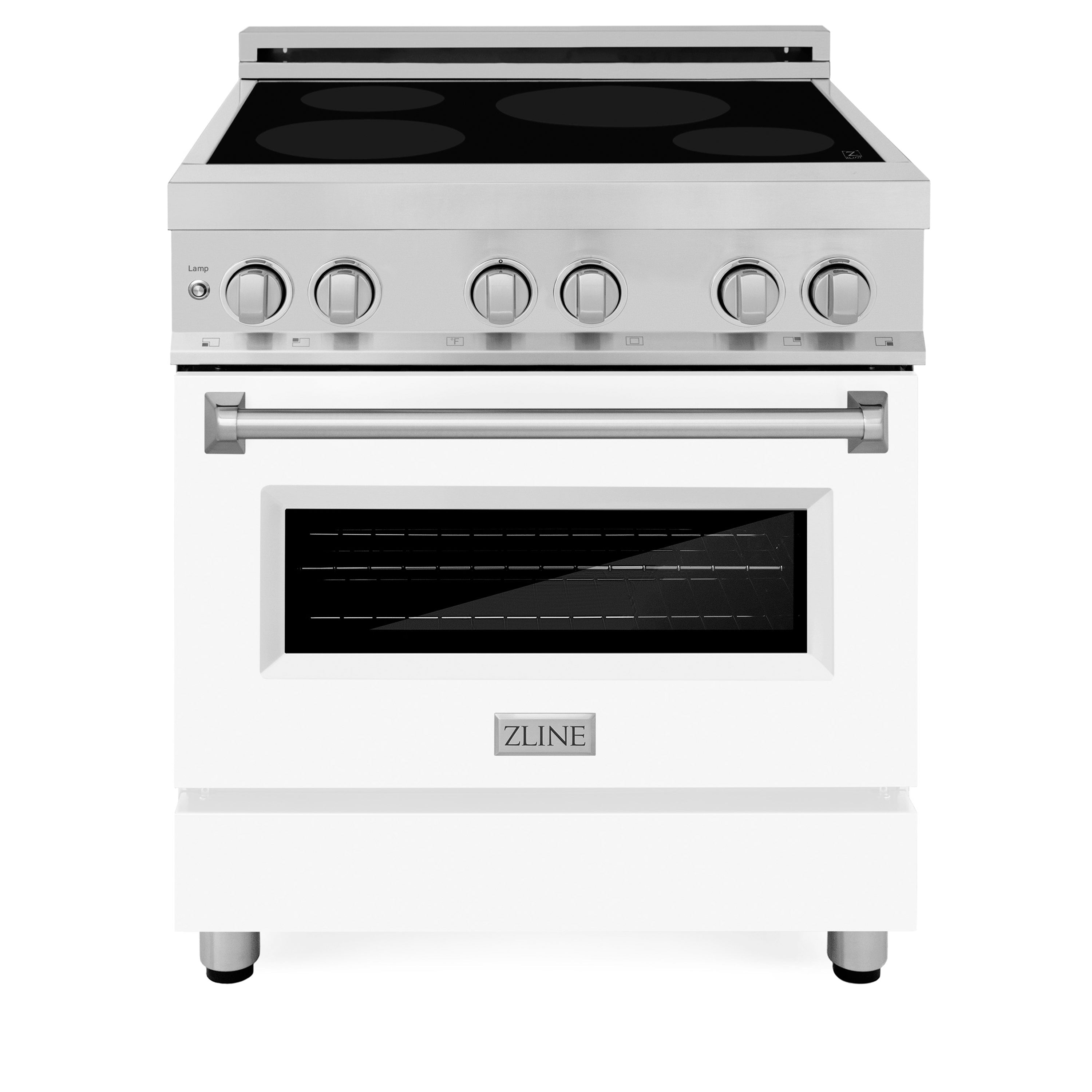 ZLINE 30" 4.0 cu. ft. Induction Range with a 4 Element Stove and Electric Oven in White Matte (RAIND-WM-30)