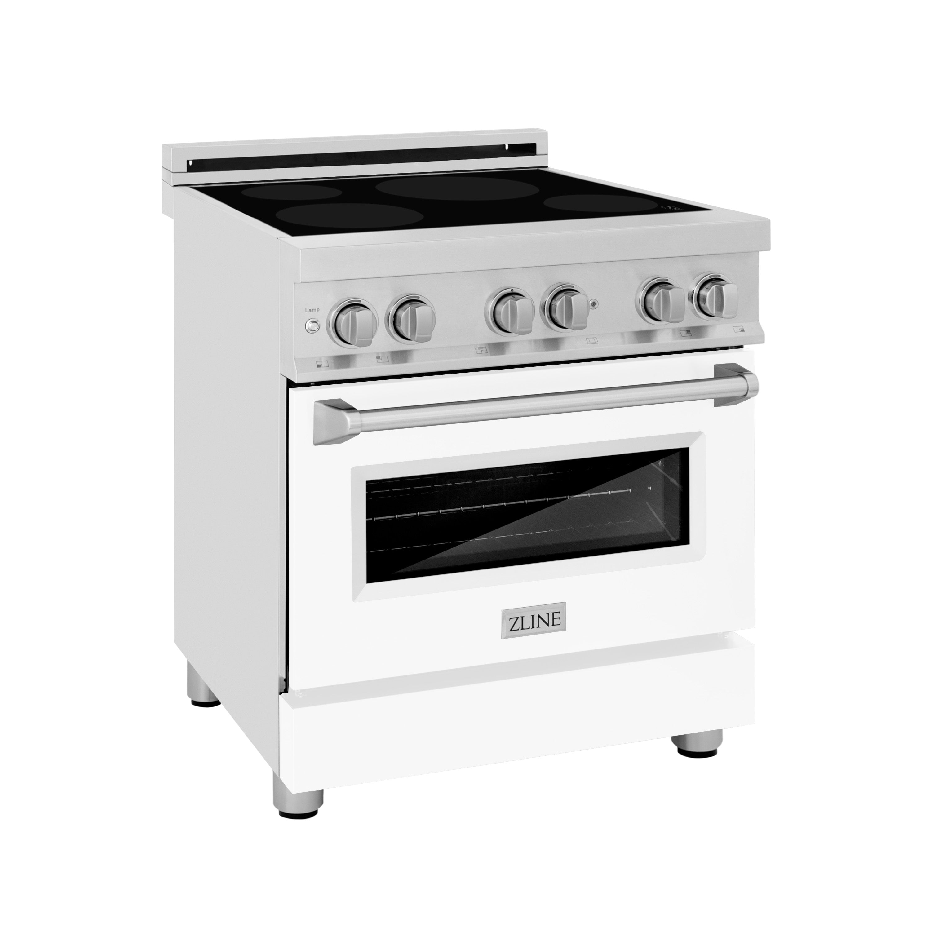 ZLINE 30" 4.0 cu. ft. Induction Range with a 4 Element Stove and Electric Oven in White Matte (RAIND-WM-30)