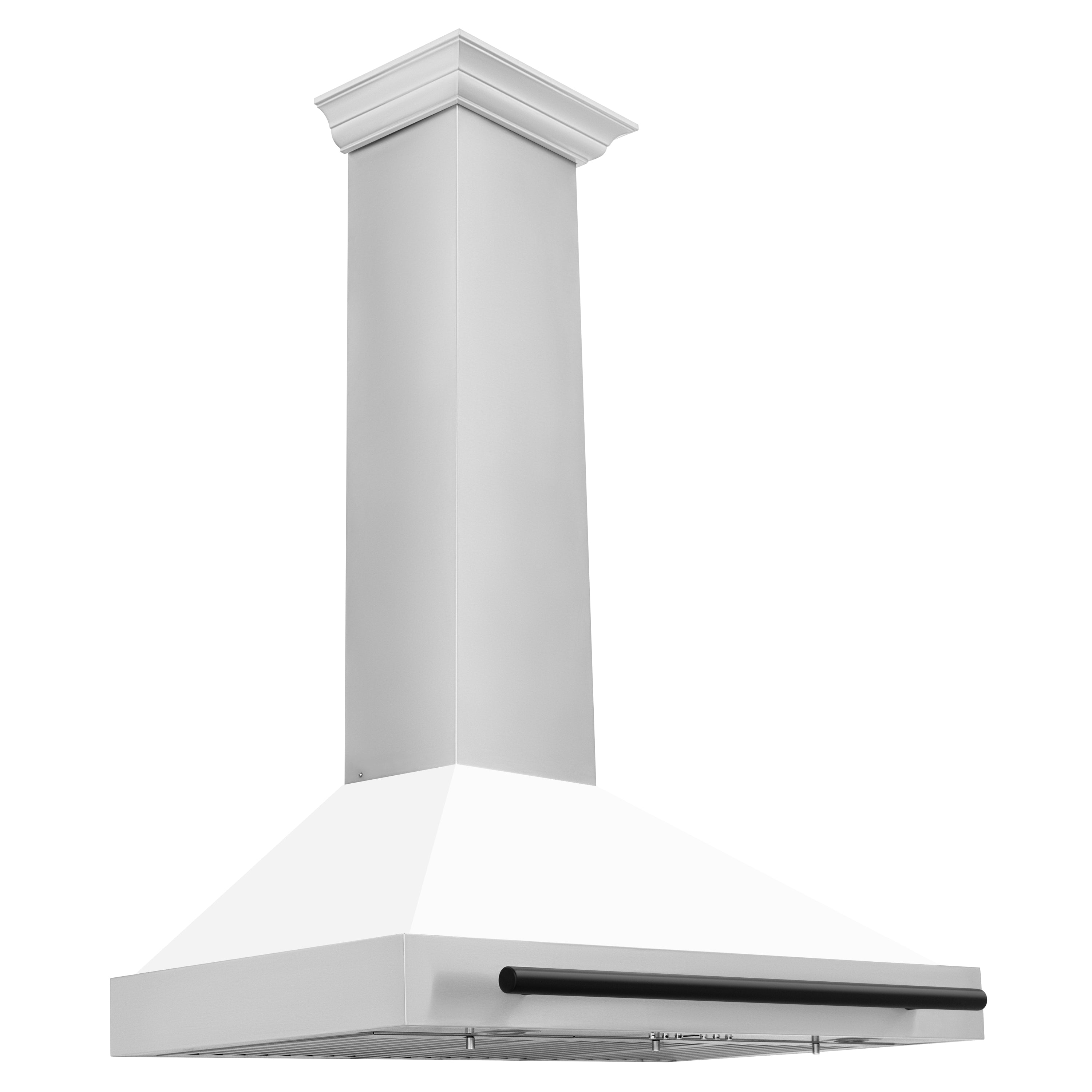 ZLINE 36" Autograph Edition Stainless Steel Range Hood with White Matte Shell and Matte Black Accents (KB4STZ-WM36-MB)