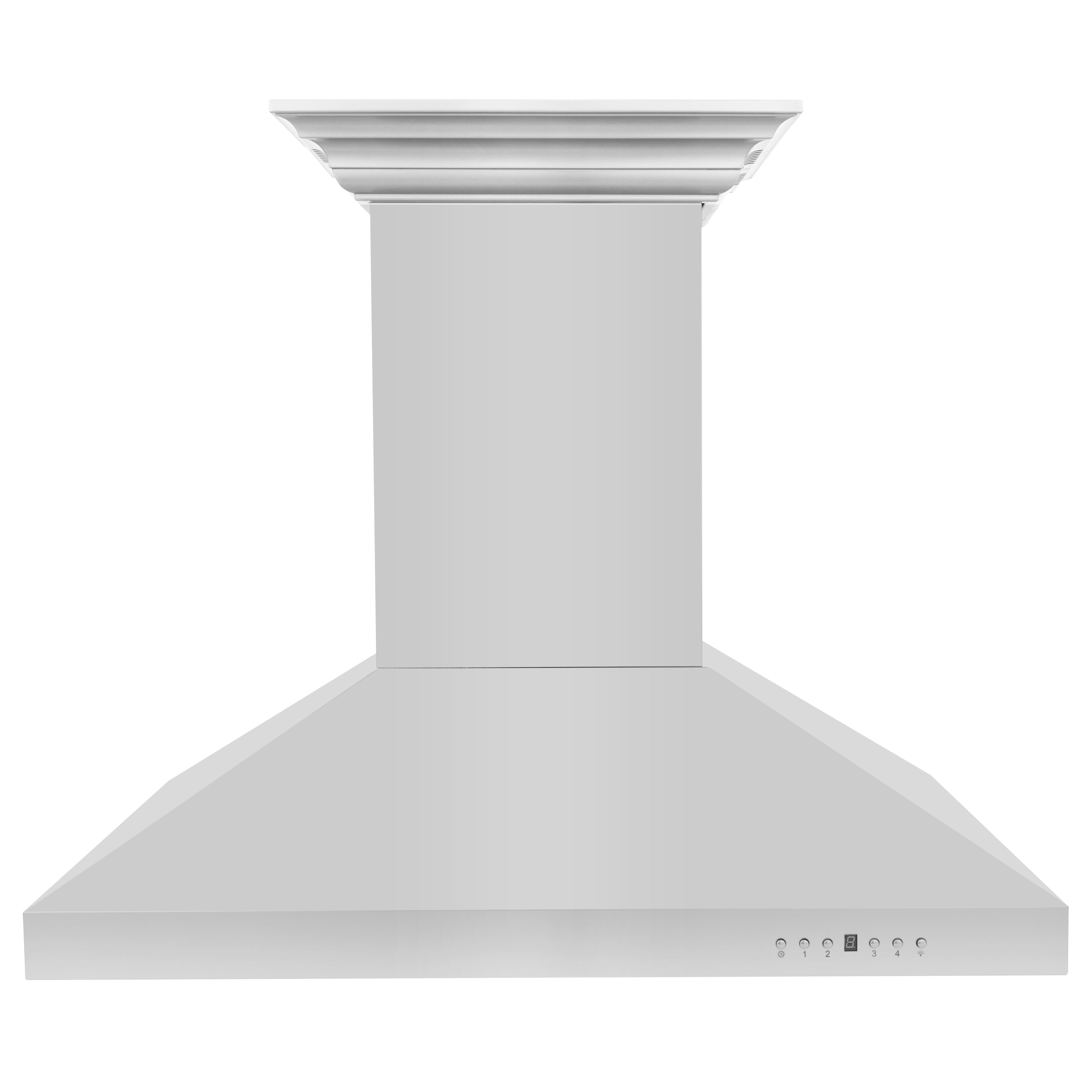 36" ZLINE CrownSound√∞ Ducted Vent Island Mount Range Hood in Stainless Steel with Built-in Bluetooth Speakers (KL3iCRN-BT-36)