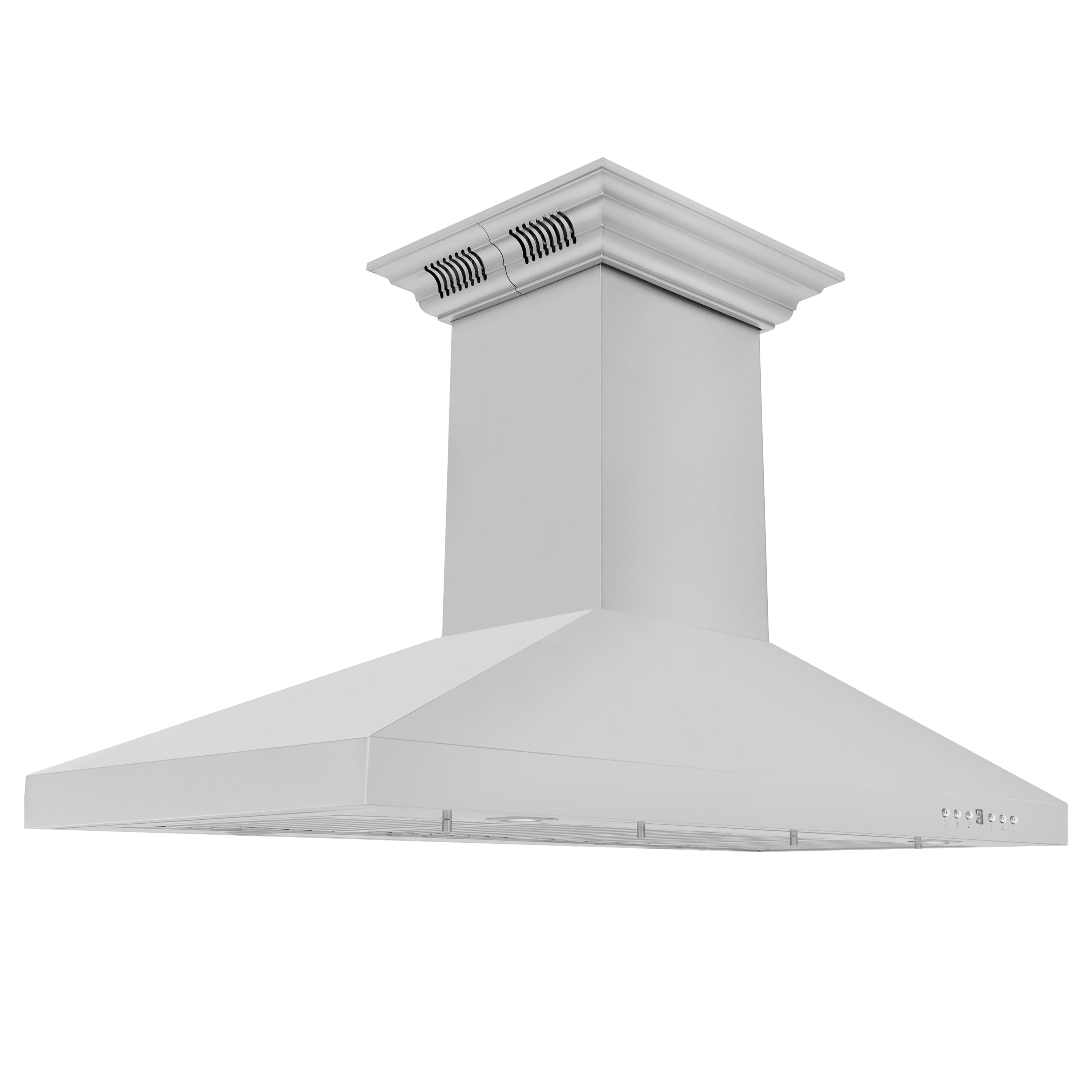 48" ZLINE CrownSound‚ Ducted Vent Island Mount Range Hood in Stainless Steel with Built-in Bluetooth Speakers (KL3iCRN-BT-48)