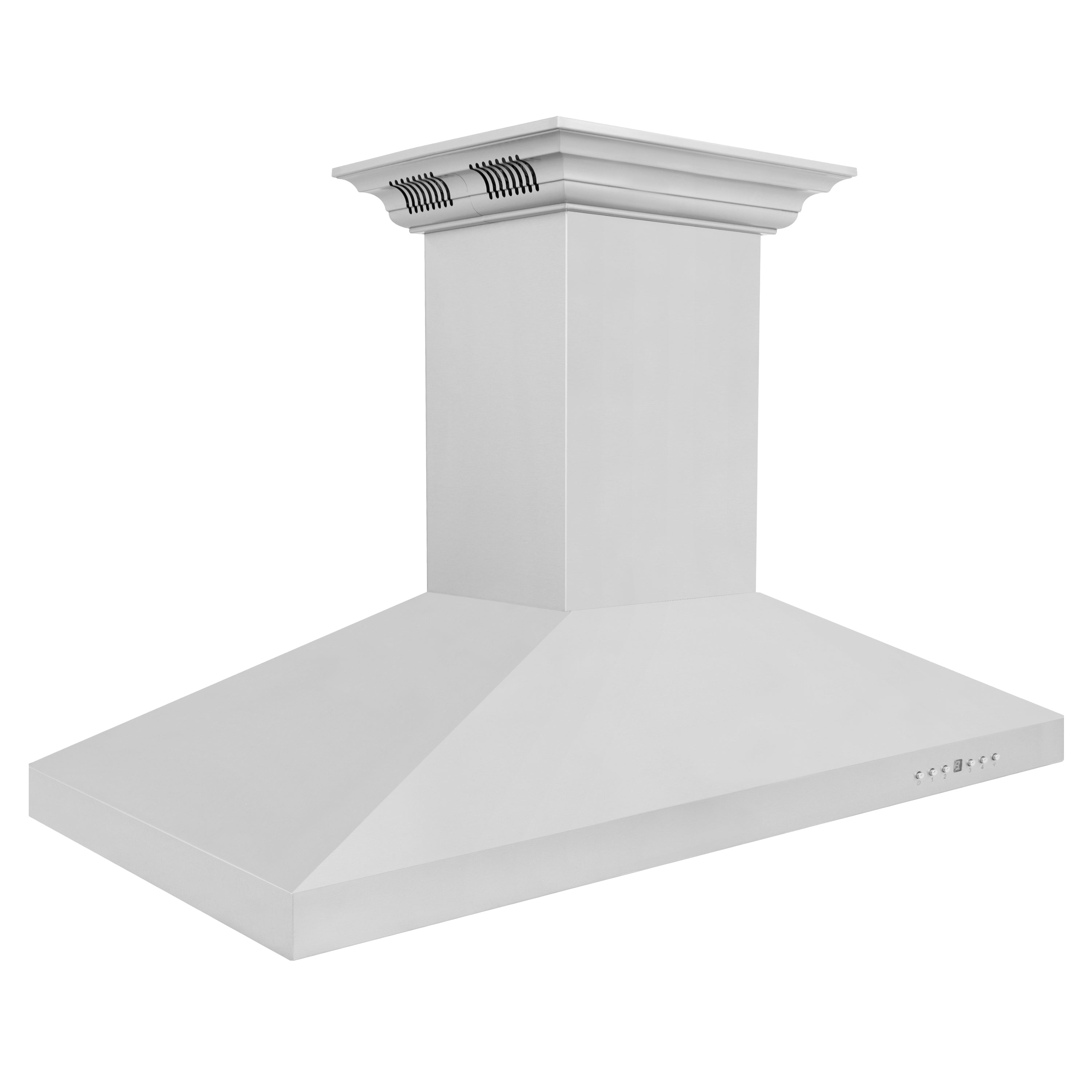 48" ZLINE CrownSound‚ Ducted Vent Island Mount Range Hood in Stainless Steel with Built-in Bluetooth Speakers (KL3iCRN-BT-48)