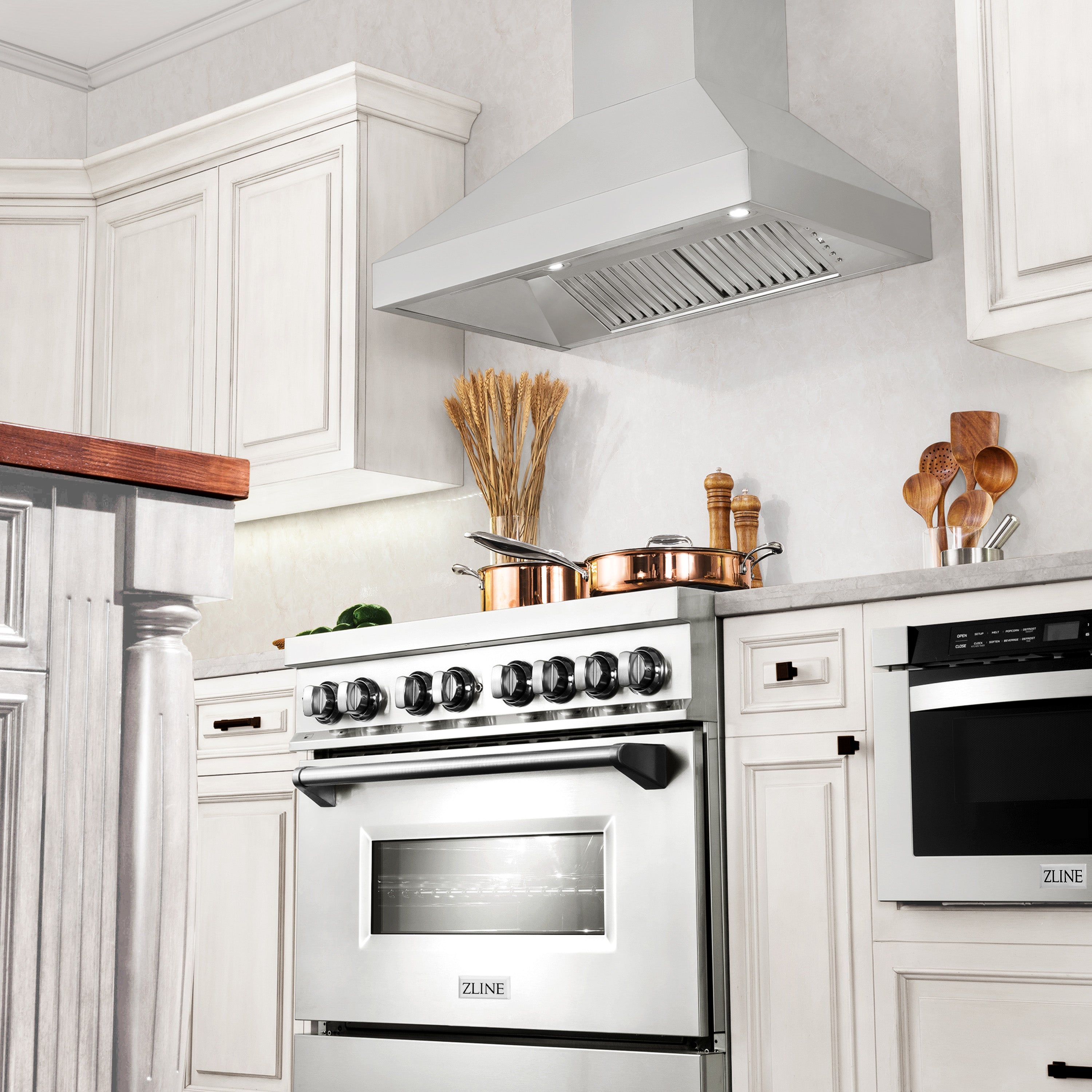 ZLINE 36" Professional Convertible Vent Wall Mount Range Hood in Stainless Steel (597-36)
