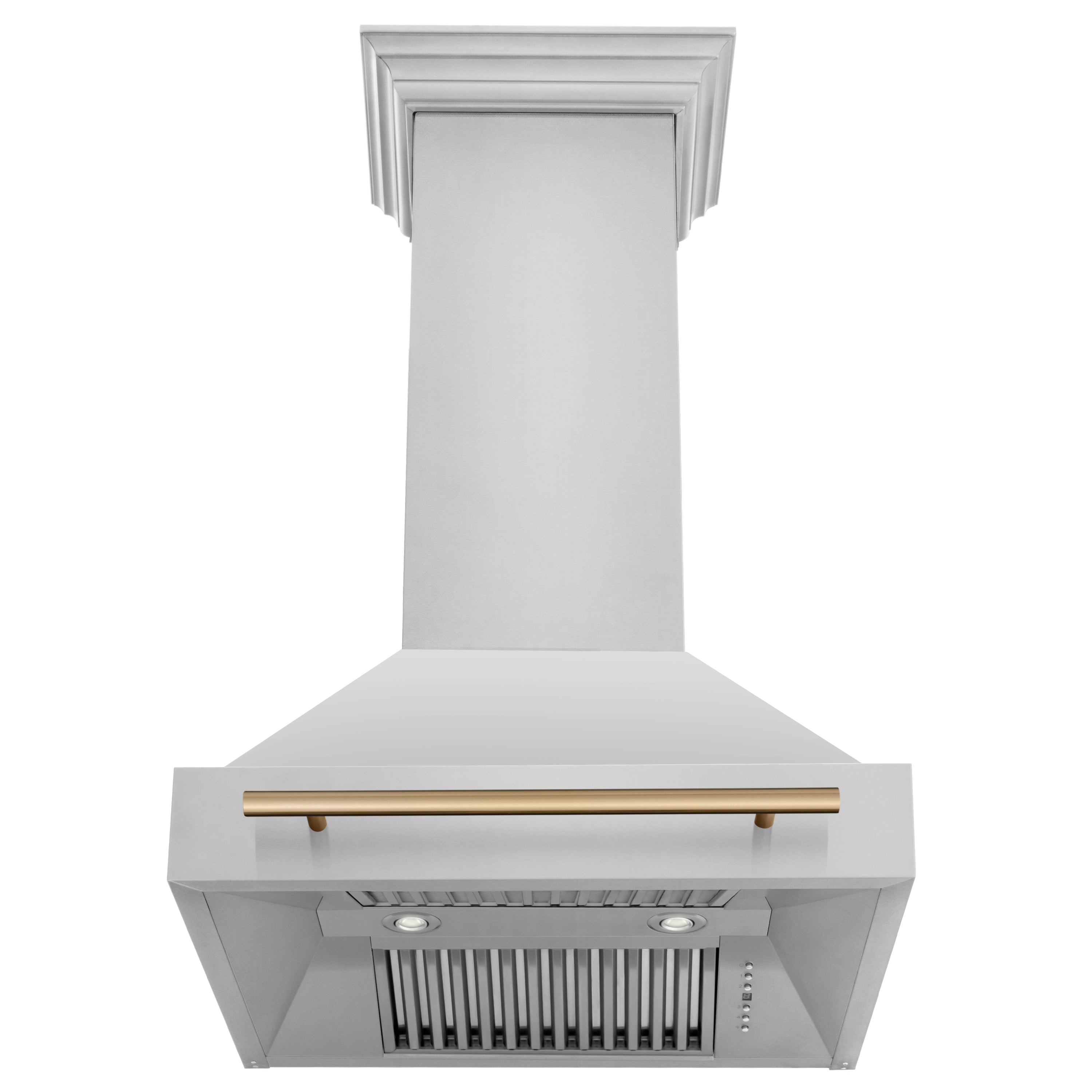 ZLINE 30" Autograph Edition Stainless Steel Range Hood with Stainless Steel Shell and Champagne Bronze Handle (8654STZ-30-CB)