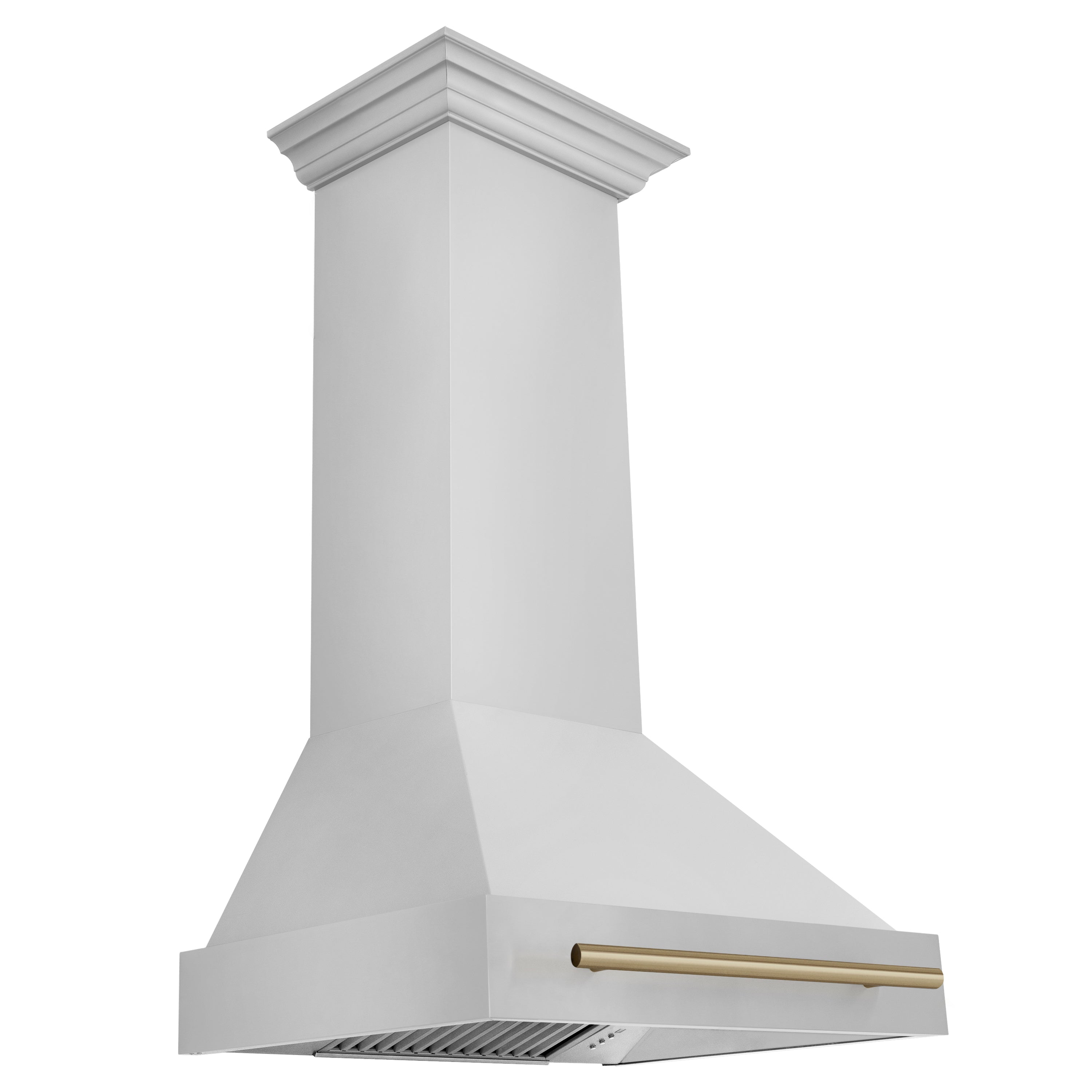 ZLINE 30" Autograph Edition Stainless Steel Range Hood with Stainless Steel Shell and Champagne Bronze Handle (8654STZ-30-CB)