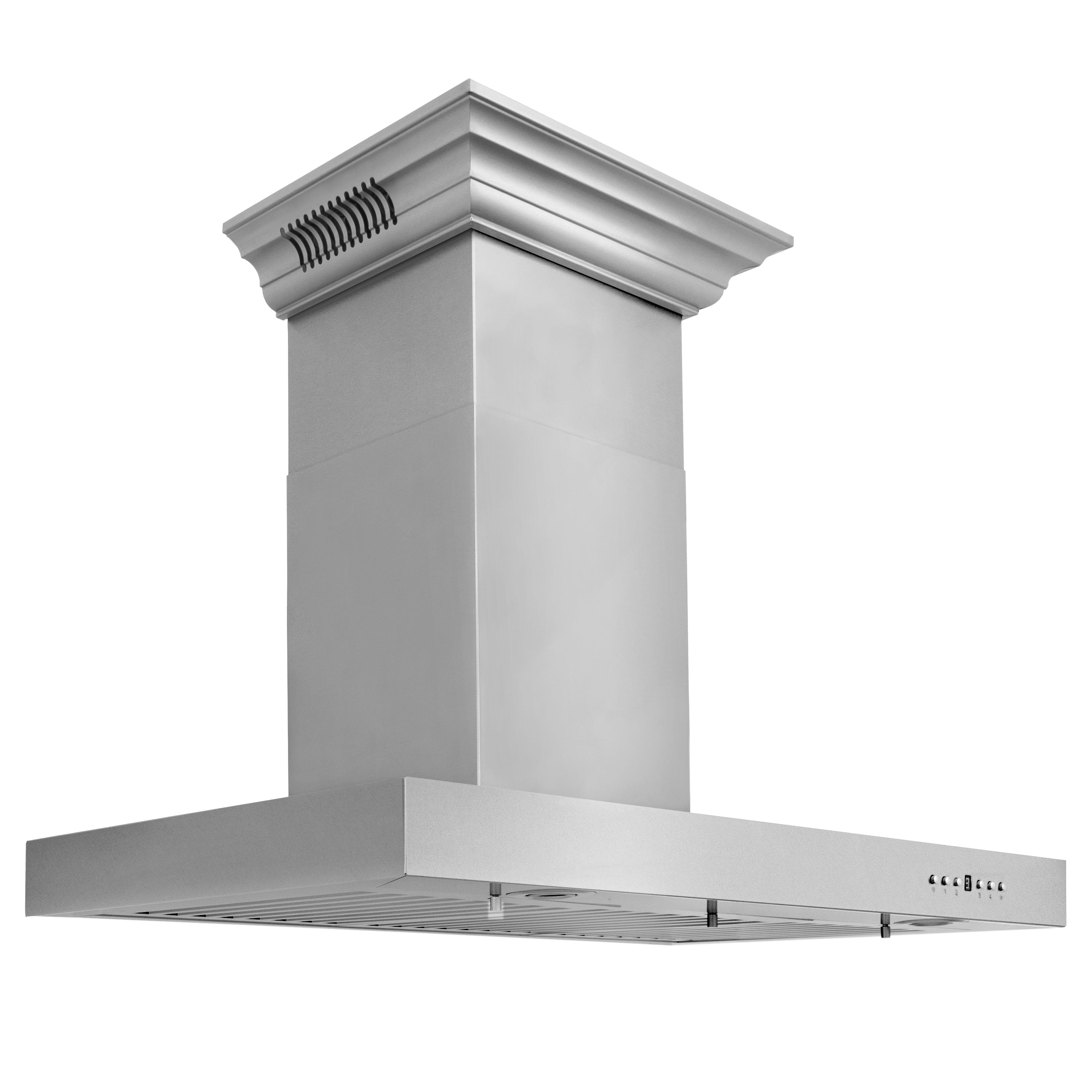 36" ZLINE CrownSound√∞ Ducted Vent Wall Mount Range Hood in Stainless Steel with Built-in Bluetooth Speakers (KECRN-BT-36)