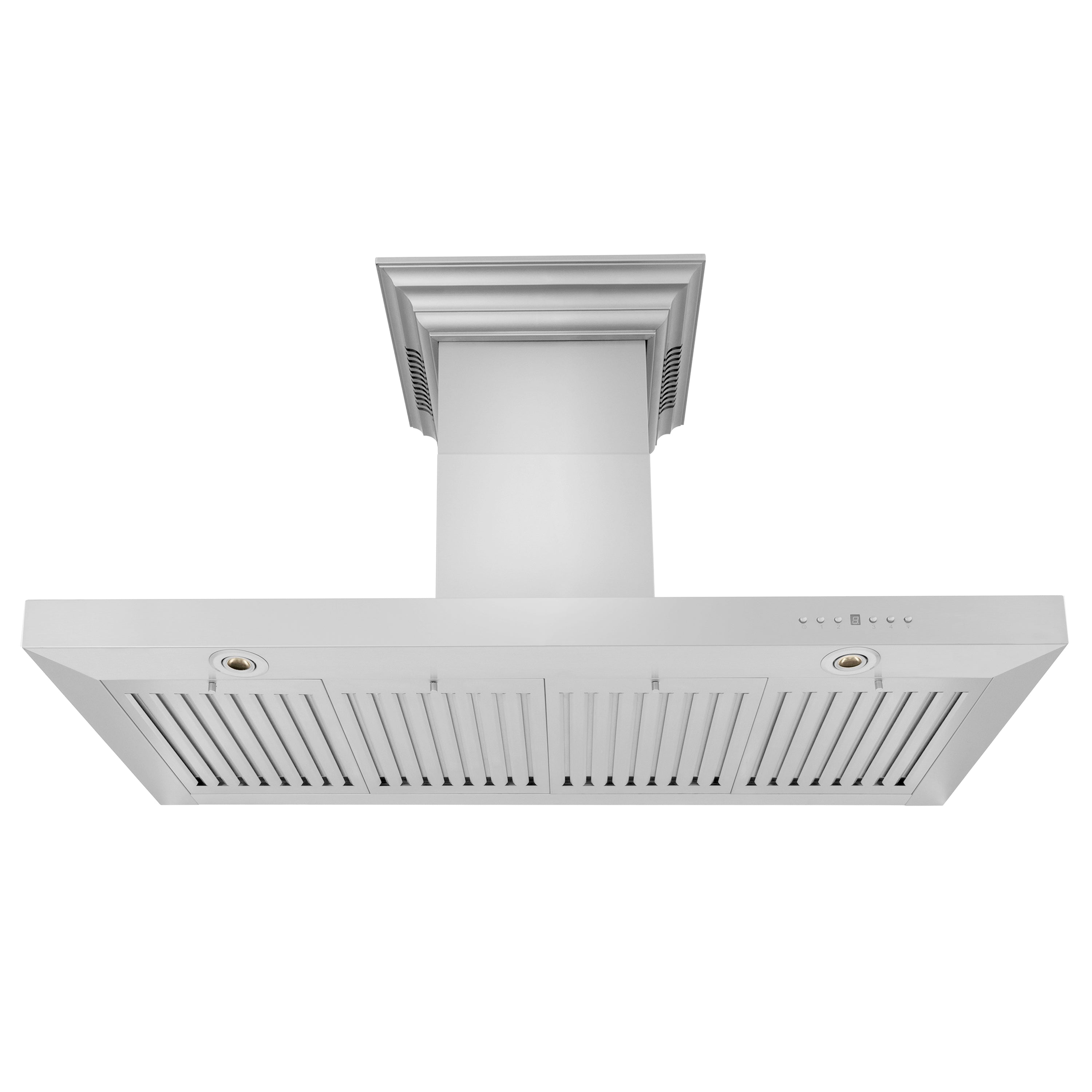 48" ZLINE CrownSound‚ Ducted Vent Wall Mount Range Hood in Stainless Steel with Built-in Bluetooth Speakers (KECRN-BT-48)