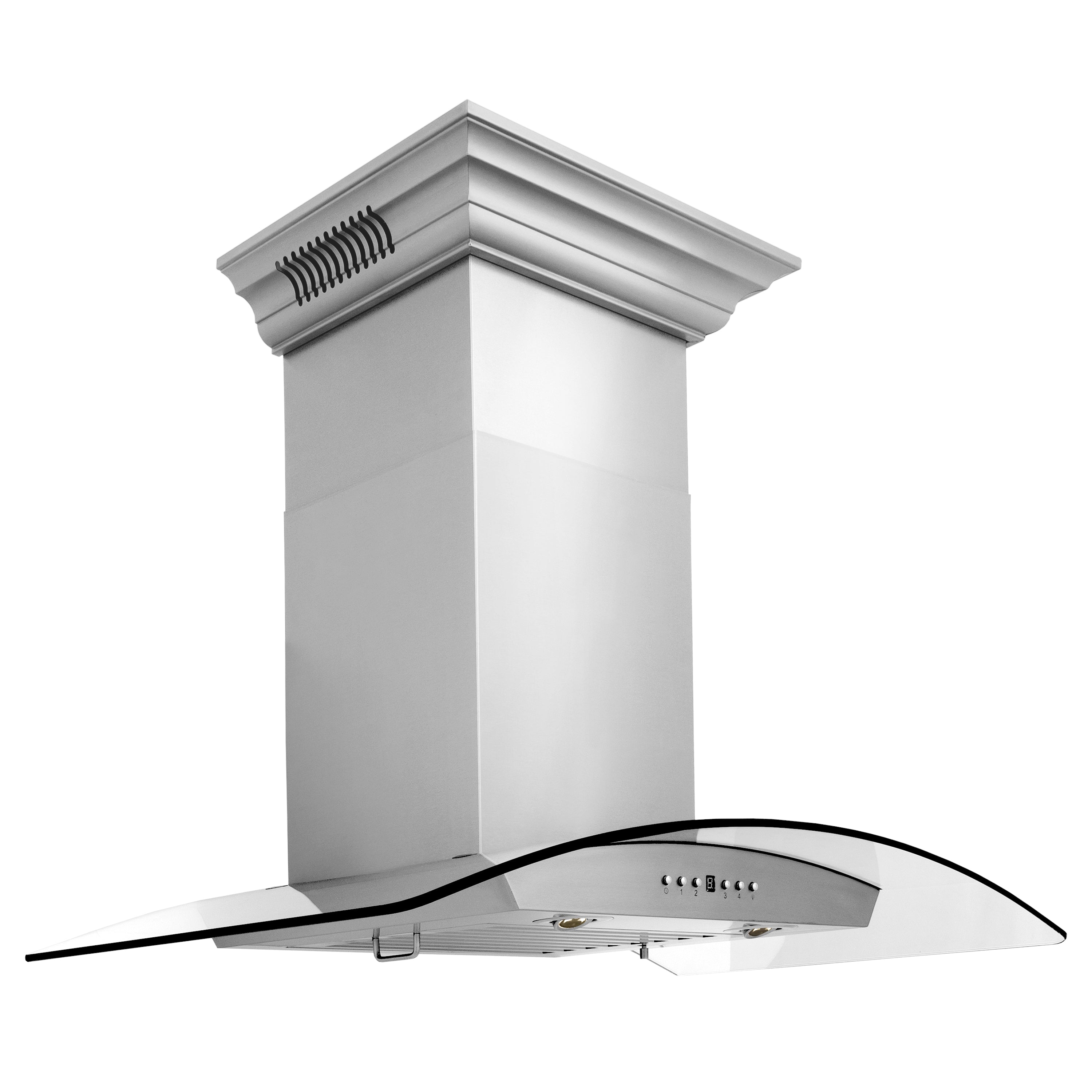 36" ZLINE CrownSound‚ Ducted Vent Wall Mount Range Hood in Stainless Steel with Built-in Bluetooth Speakers (KZCRN-BT-36)