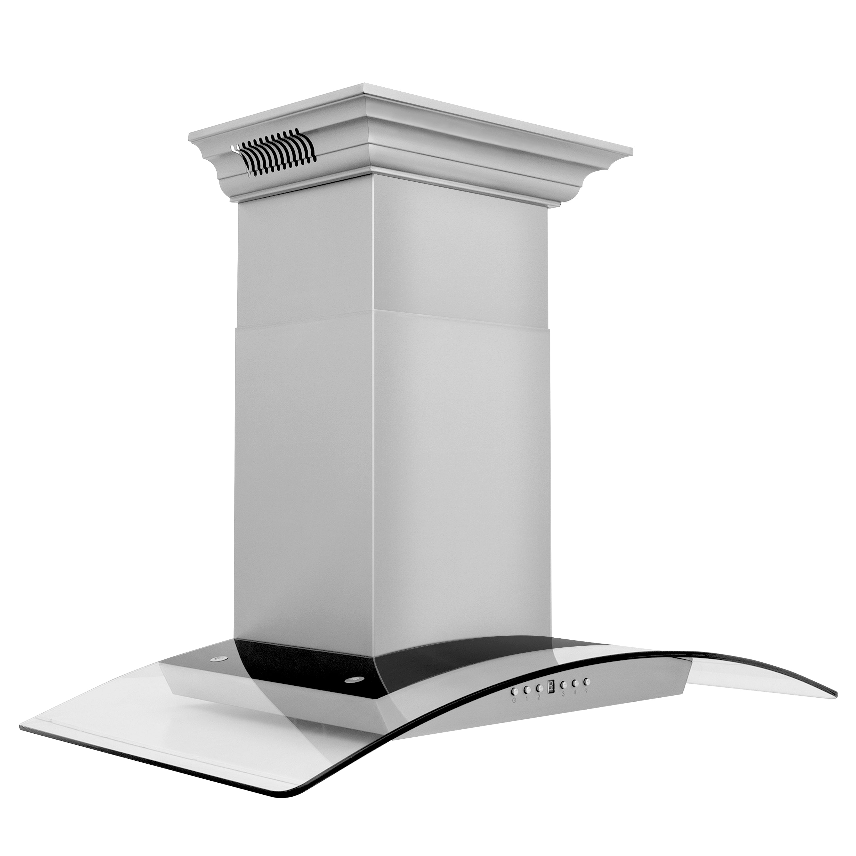 36" ZLINE CrownSound‚ Ducted Vent Wall Mount Range Hood in Stainless Steel with Built-in Bluetooth Speakers (KZCRN-BT-36)