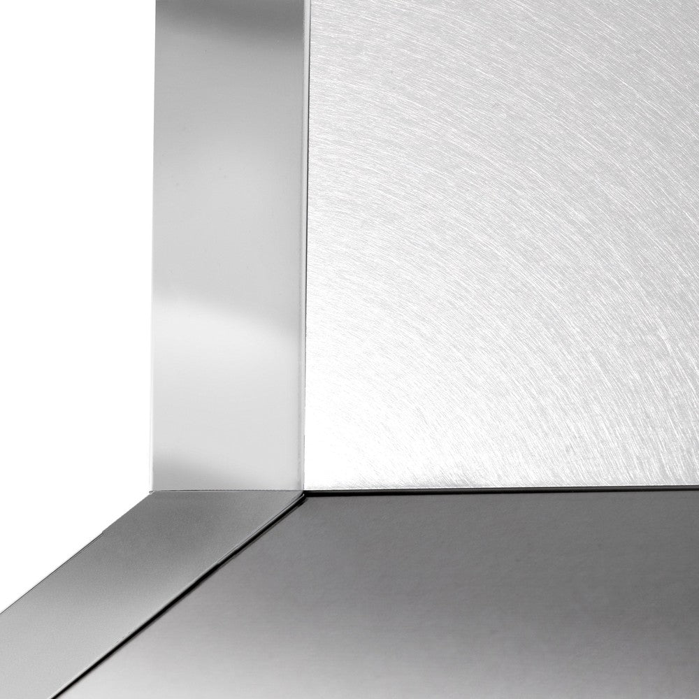 ZLINE 36" Designer Series Ducted Wall Mount Range Hood in Fingerprint Resistant Stainless Steel with Mirror Accents (655MR-36)