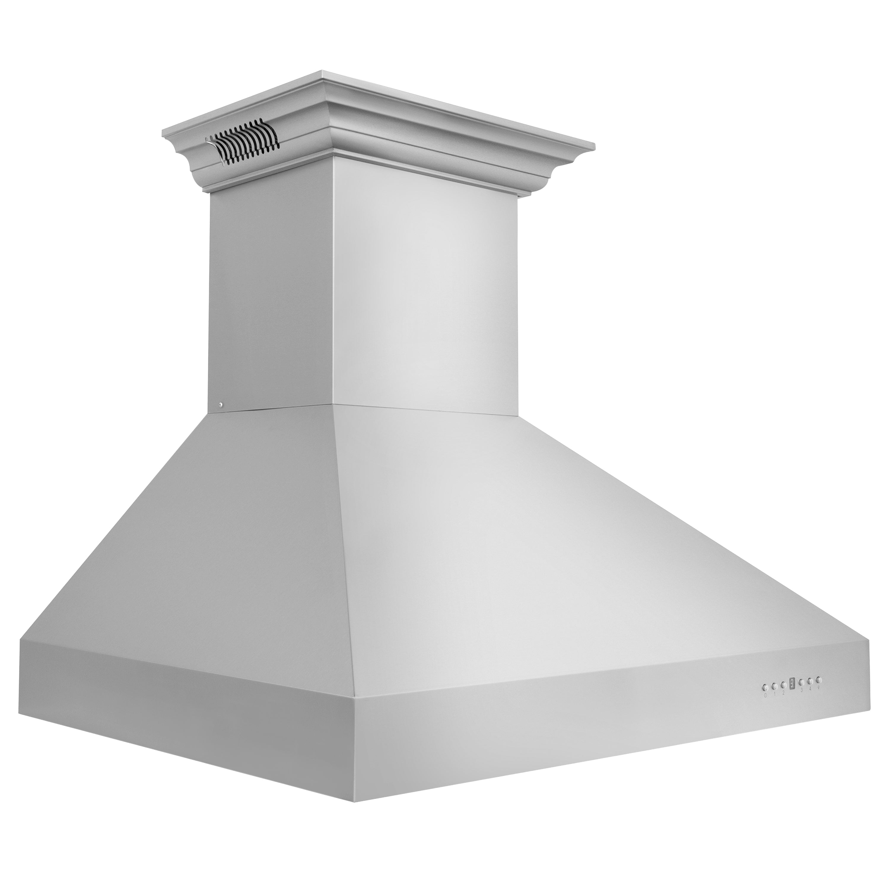60" ZLINE CrownSound‚Äö√†√∂‚Äö√†√ª Ducted Vent Professional Wall Mount Range Hood in Stainless Steel with Built-in Bluetooth Speakers (697CRN-BT-60)