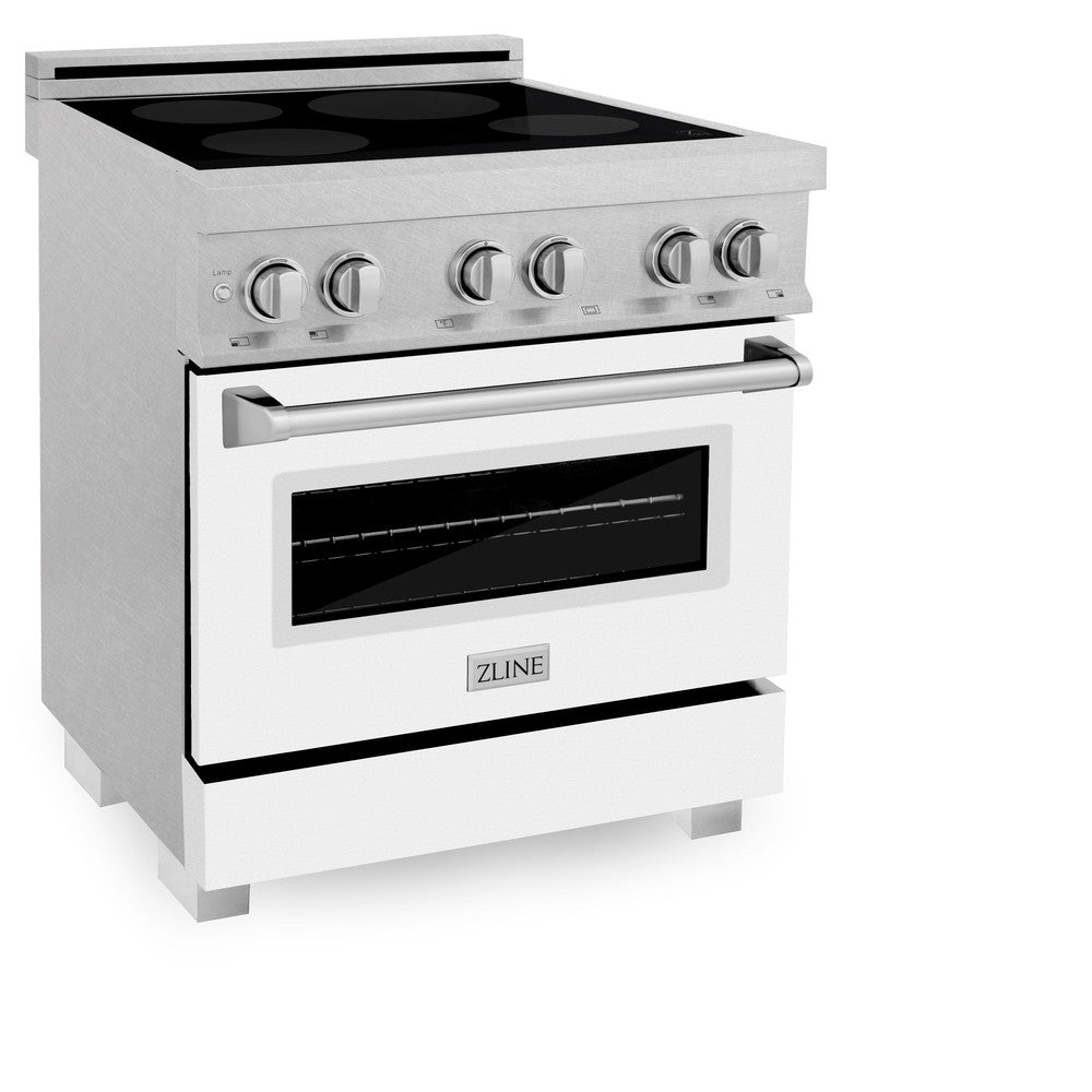 ZLINE 30" 4.0 cu. ft. Induction Range with a 4 Element Stove and Electric Oven in White Matte (RAINDS-WM-30)