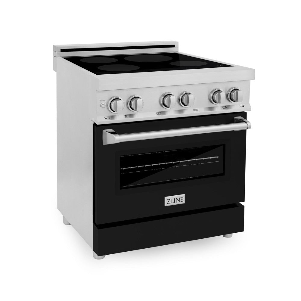 ZLINE 30" 4.0 cu. ft. Induction Range with a 4 Element Stove and Electric Oven in Black Matte (RAIND-BLM-30)