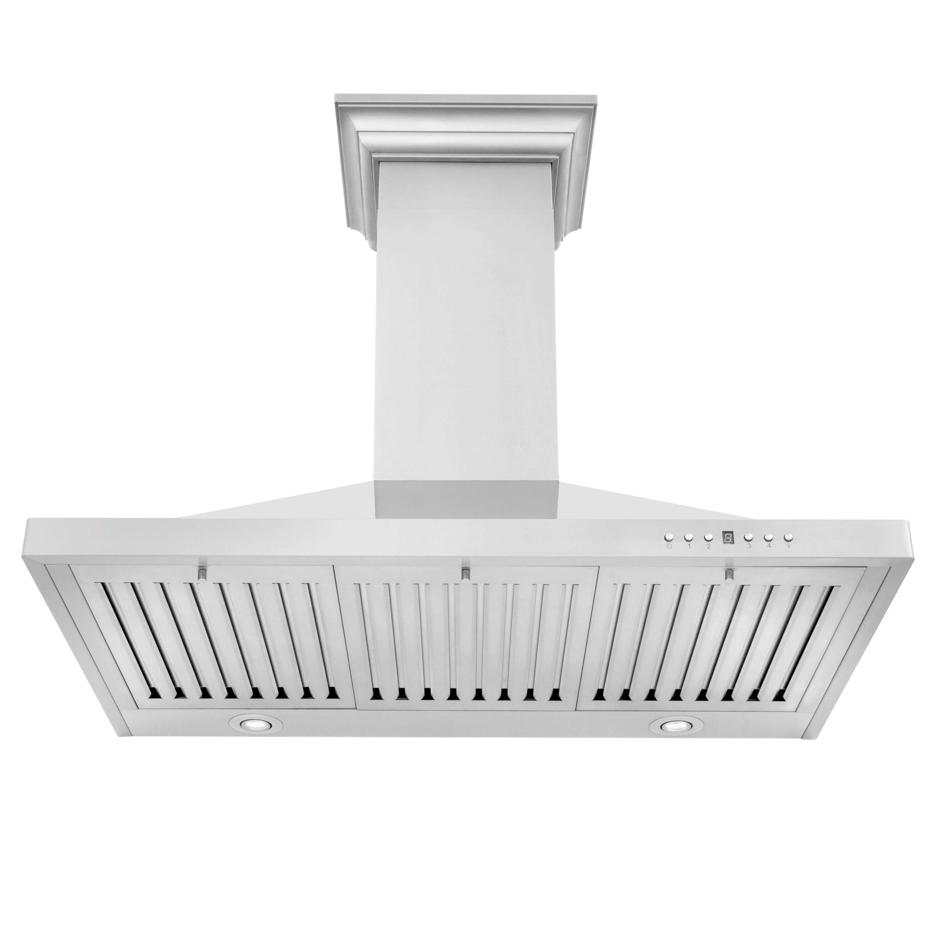 ZLINE 48" Convertible Vent Wall Mount Range Hood in Stainless Steel with Crown Molding (KBCRN-48)
