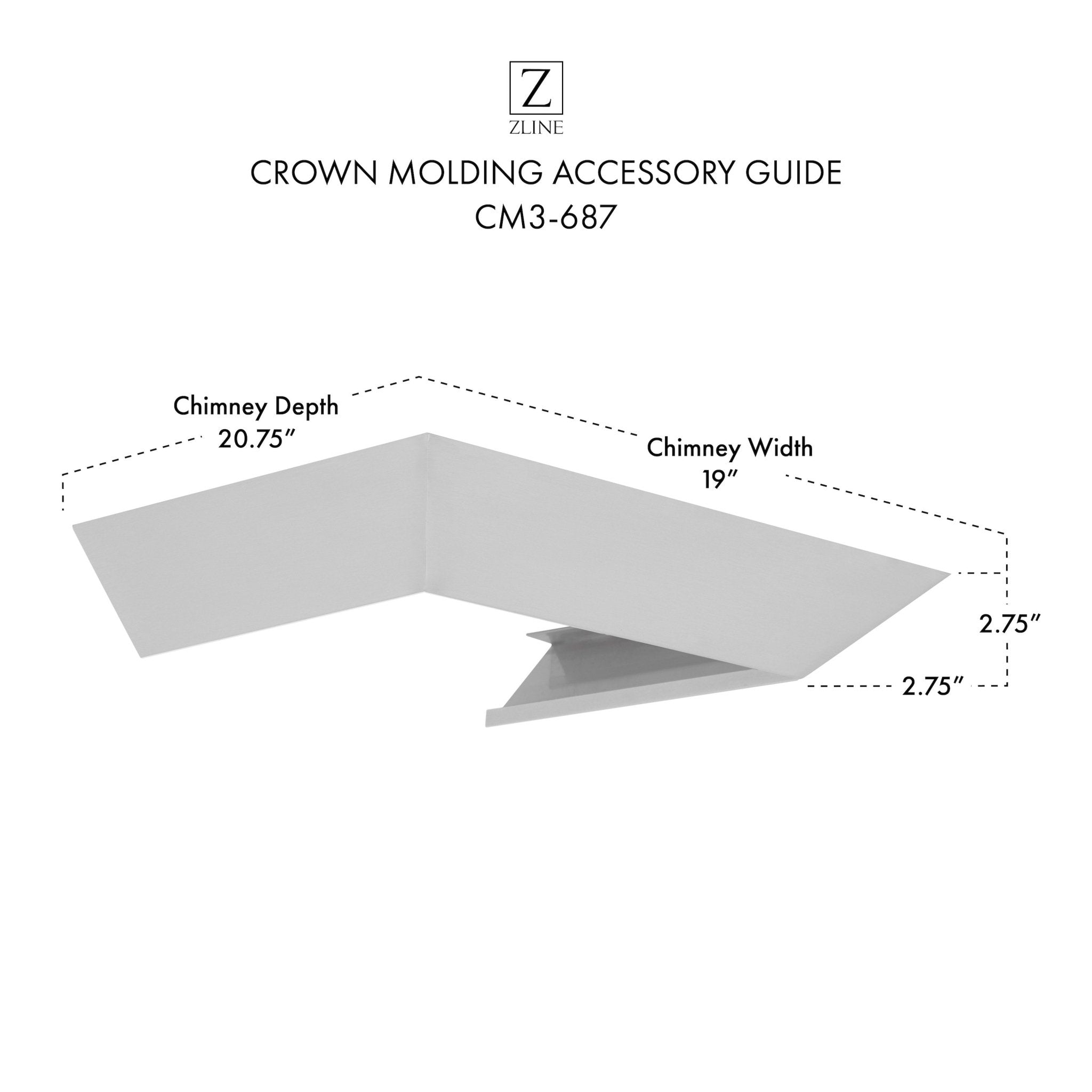 ZLINE Crown Molding #3 For Wall Range Hood (CM3-687)