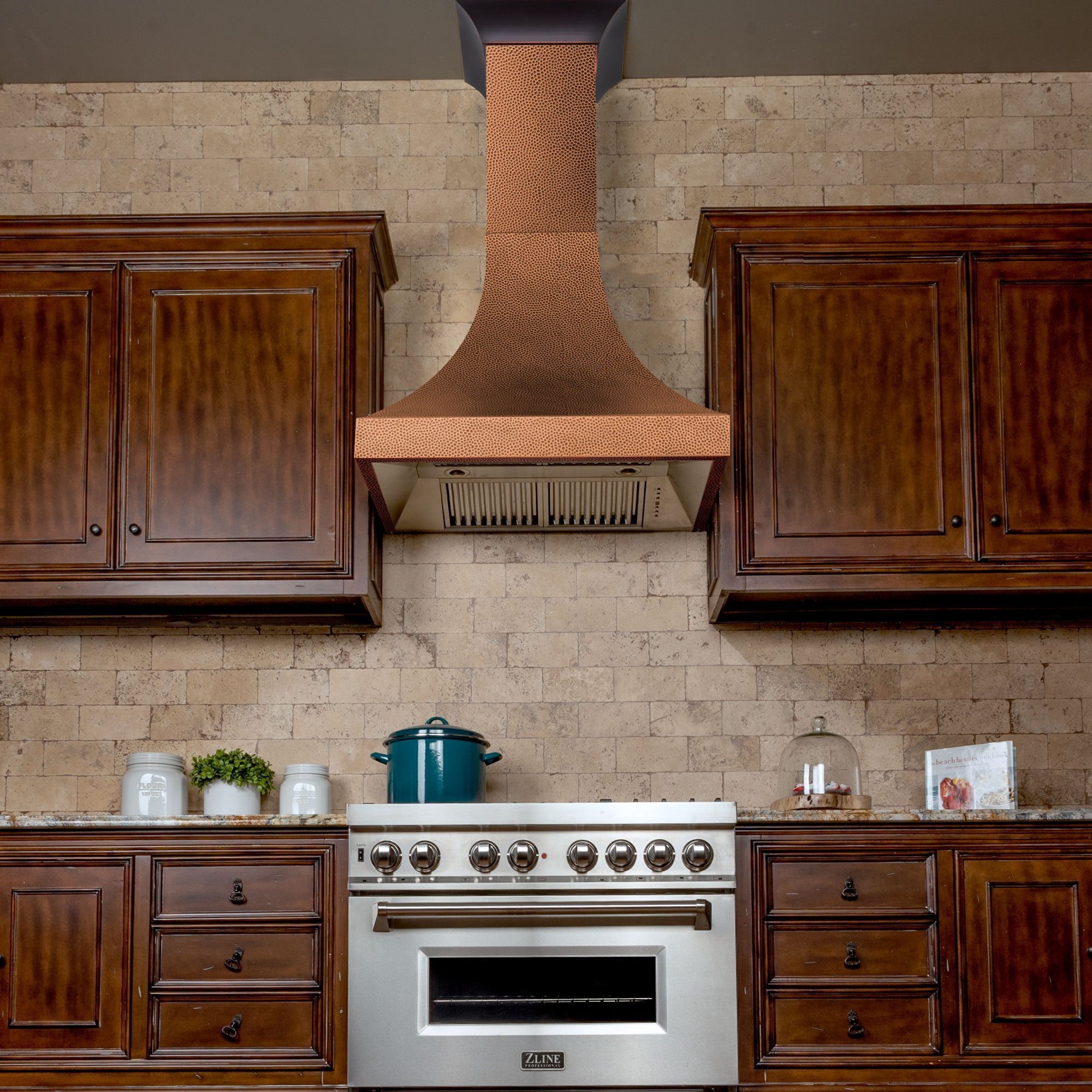 ZLINE 30" Designer Series Hand-Hammered Copper Finish Ducted Wall Range Hood (8632H-30)