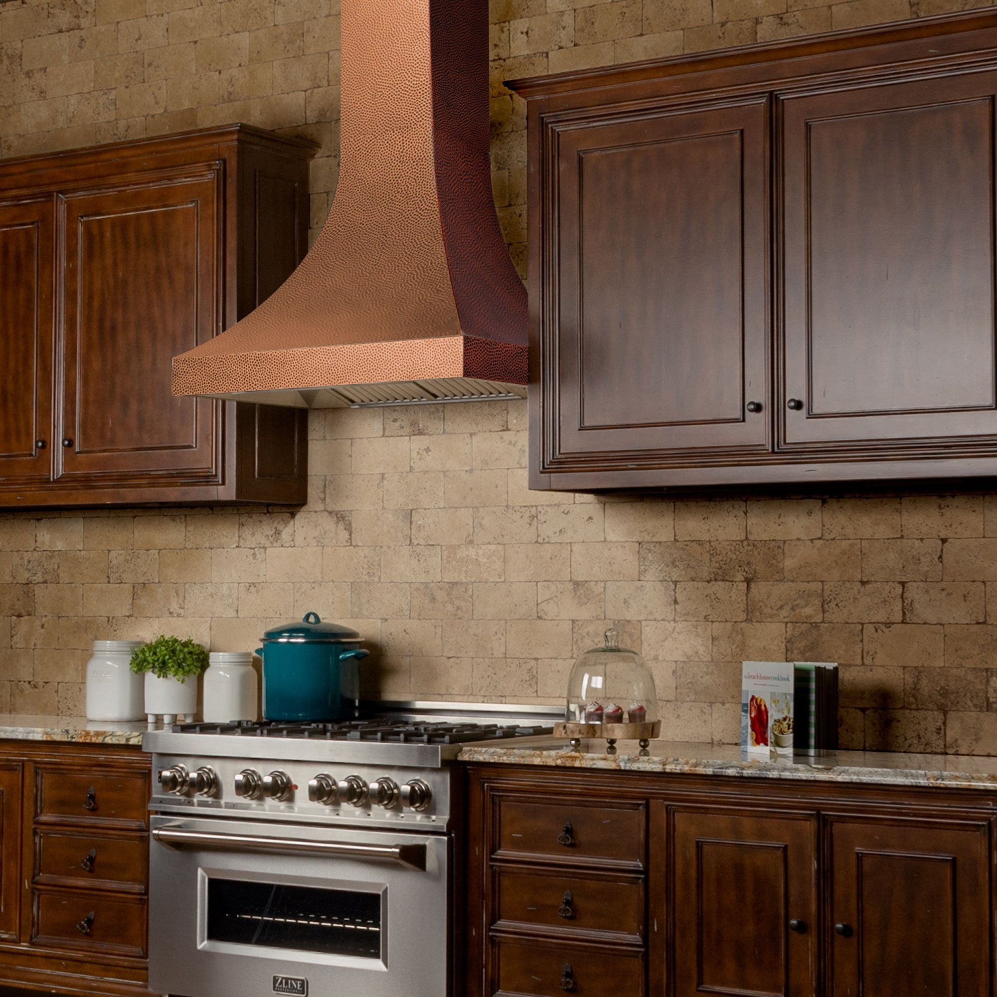 ZLINE 30" Designer Series Hand-Hammered Copper Finish Ducted Wall Range Hood (8632H-30)
