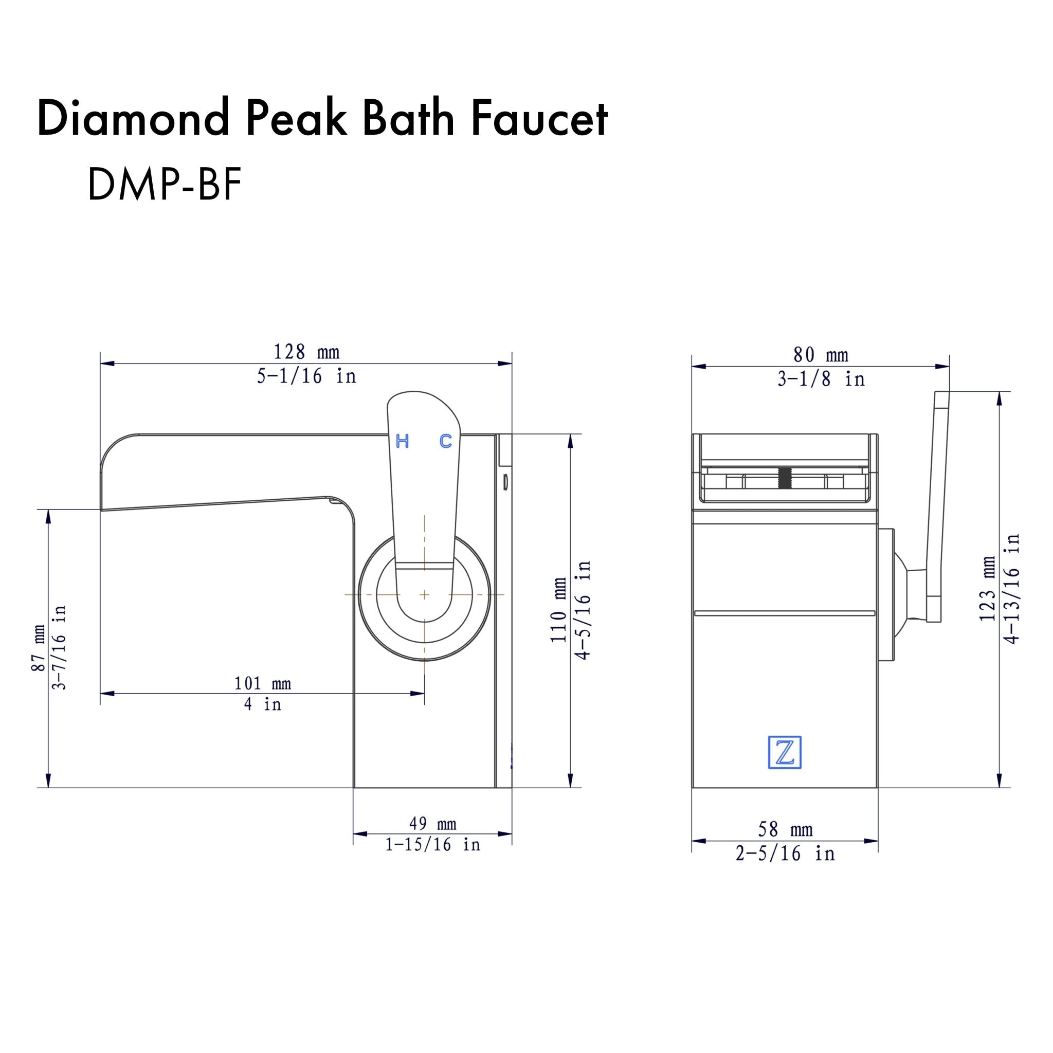 ZLINE Diamond Peak Bath Faucet in Chrome (DMP-BF-CH)