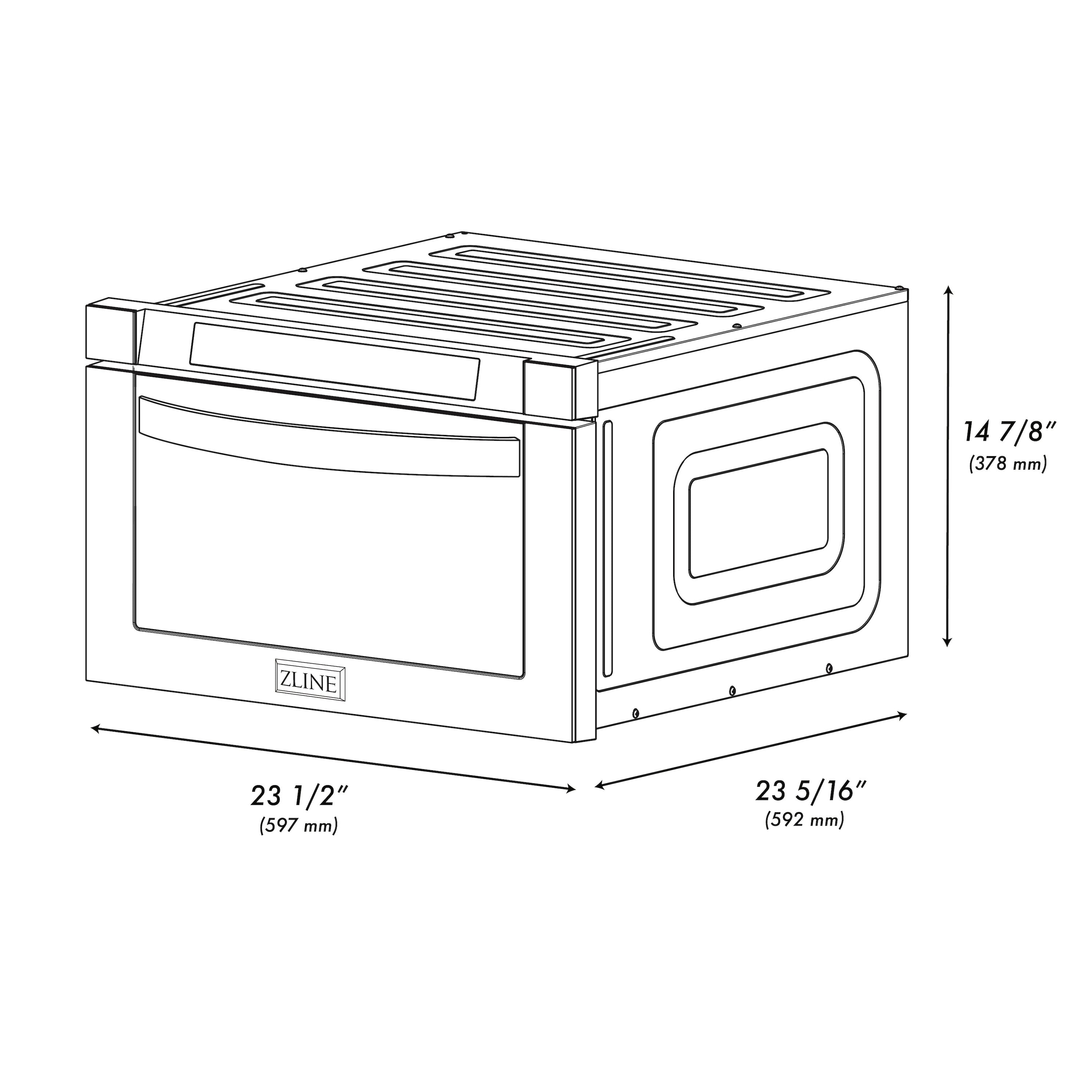 ZLINE 24" 1.2 cu. ft. Built-in Microwave Drawer with a Traditional Handle in Fingerprint Resistant  Stainless Steel
