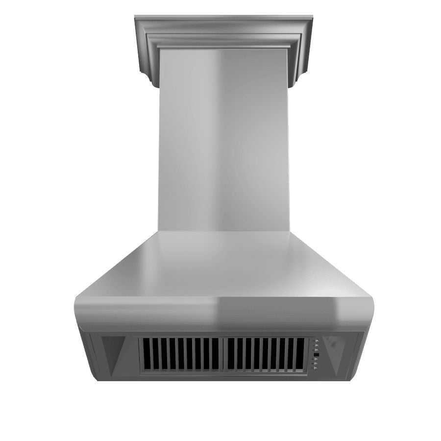 ZLINE 48" Professional Convertible Vent Wall Mount Range Hood in Stainless Steel with Crown Molding (587CRN-48)