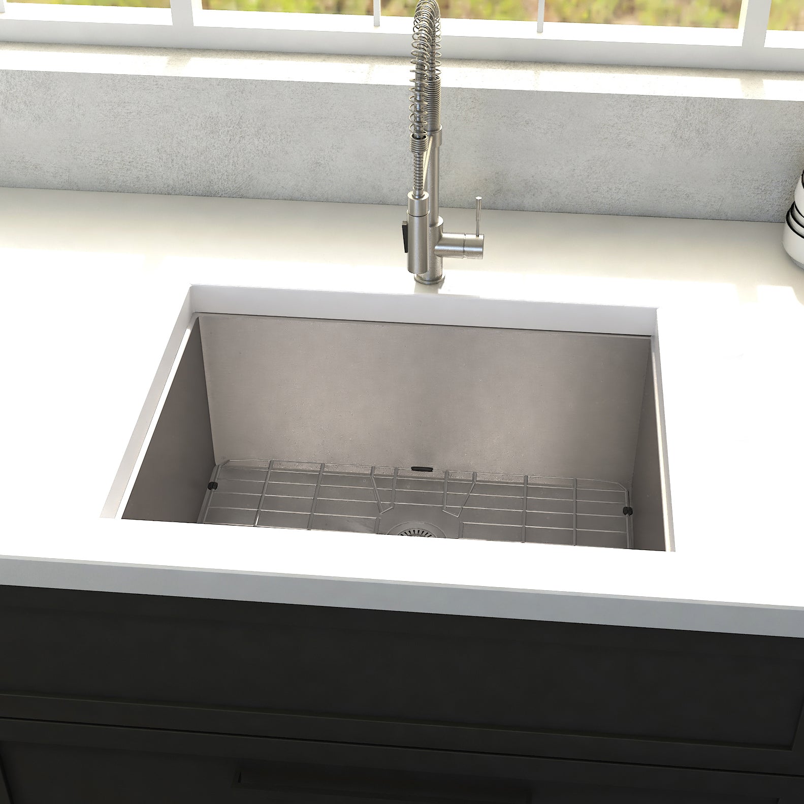 ZLINE 23" Meribel Undermount Single Bowl Stainless Steel Kitchen Sink with Bottom Grid (SRS-23)