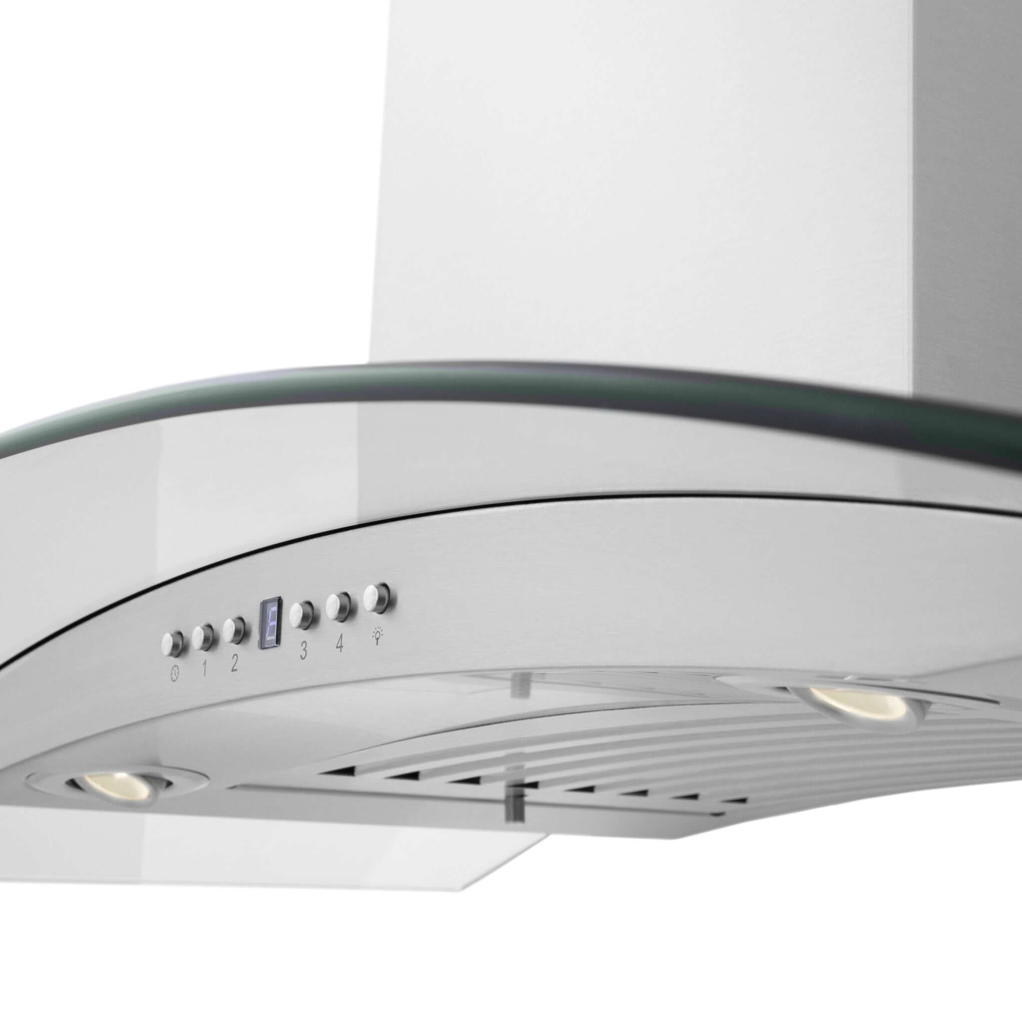 ZLINE 48" Convertible Vent Convertible Vent Wall Mount Range Hood in Stainless Steel & Glass (KN4-48)