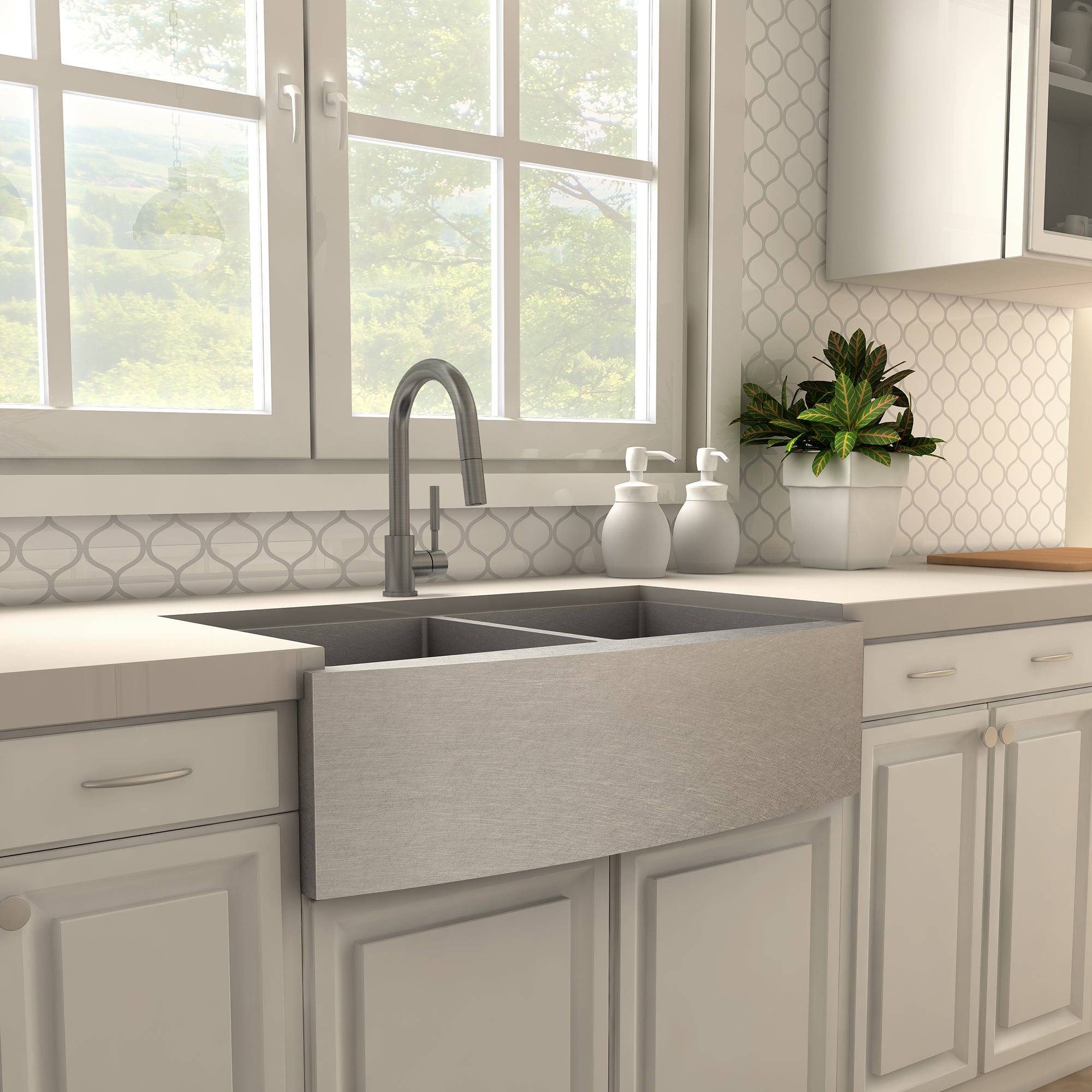 ZLINE Gemini Kitchen Faucet in Gun Metal (GEM-KF-GM)