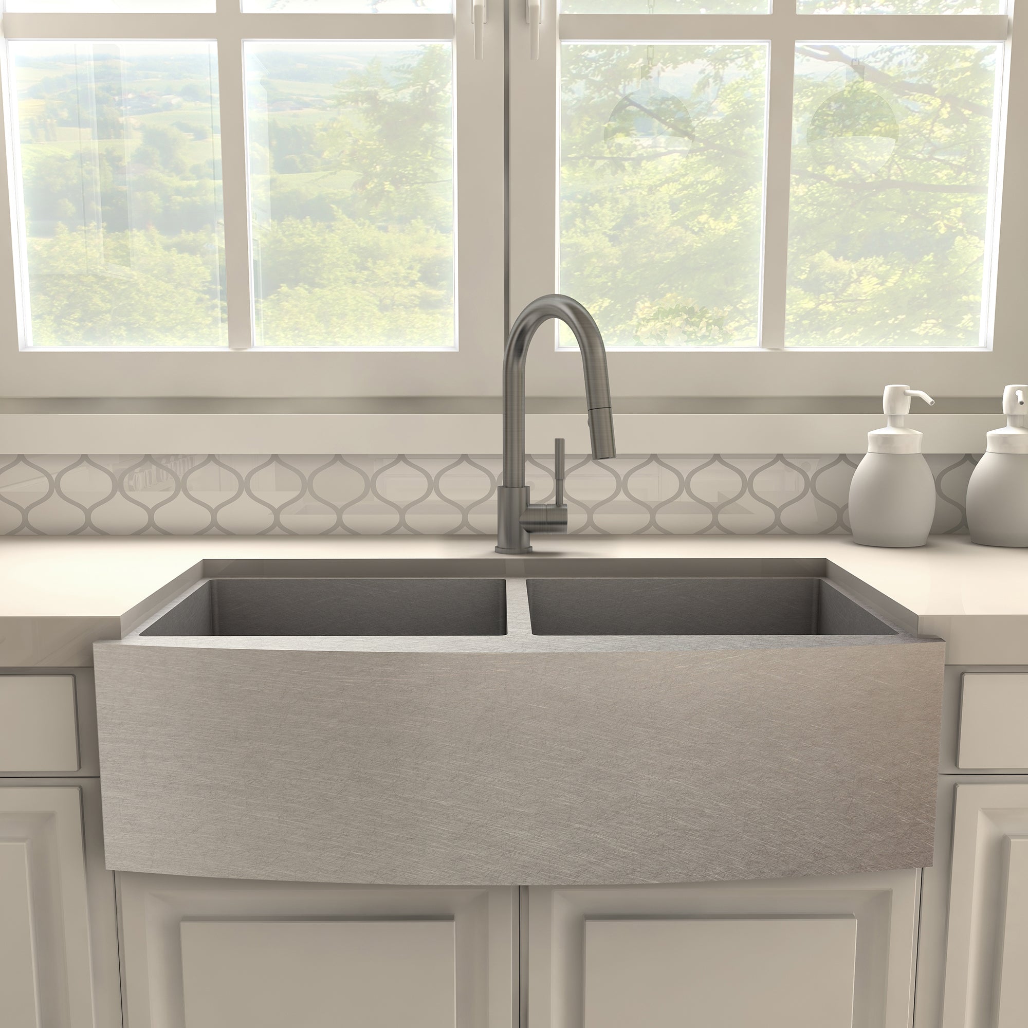 ZLINE Gemini Kitchen Faucet in Gun Metal (GEM-KF-GM)